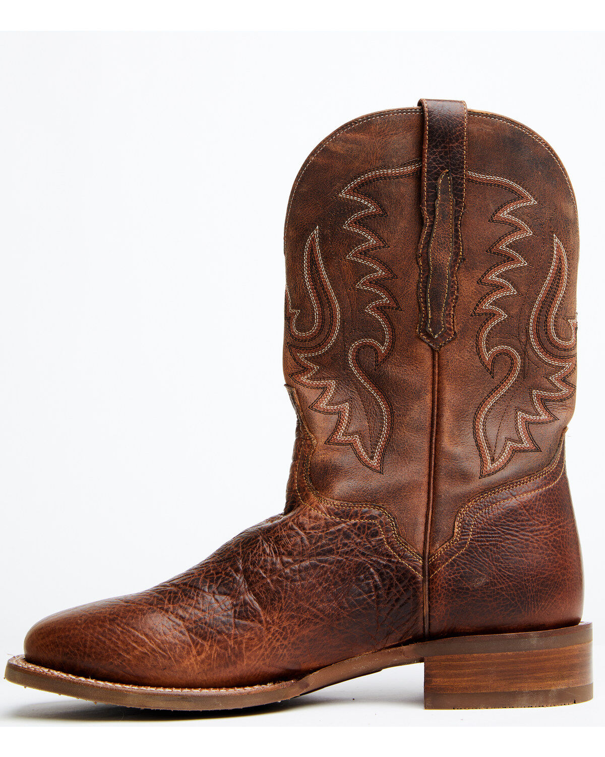 El Dorado Men's Rust Bison Western Boots - Broad Square Toe