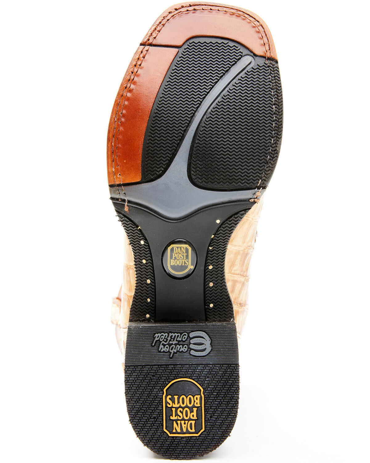 Dan Post Men's Tan Caiman Belly Western Boots - Broad Square Toe