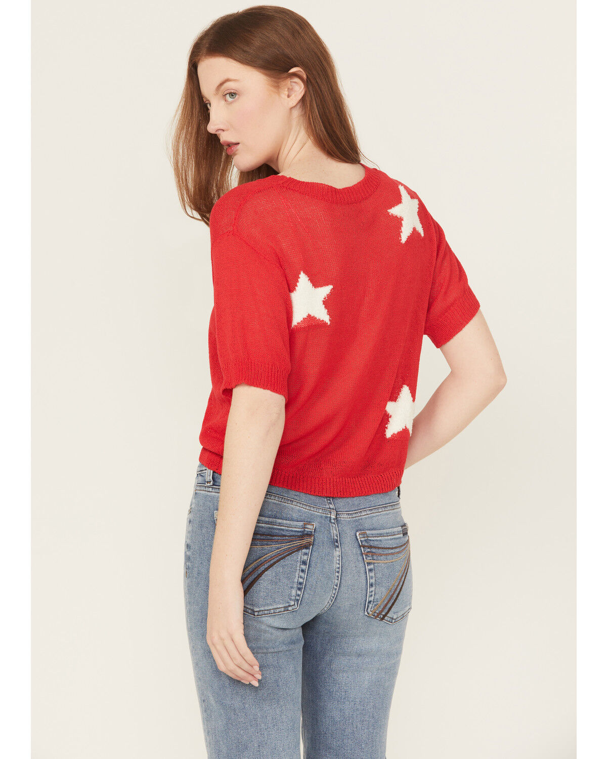 Rock & Roll Denim Women's Star Short Sleeve Sweater Tee