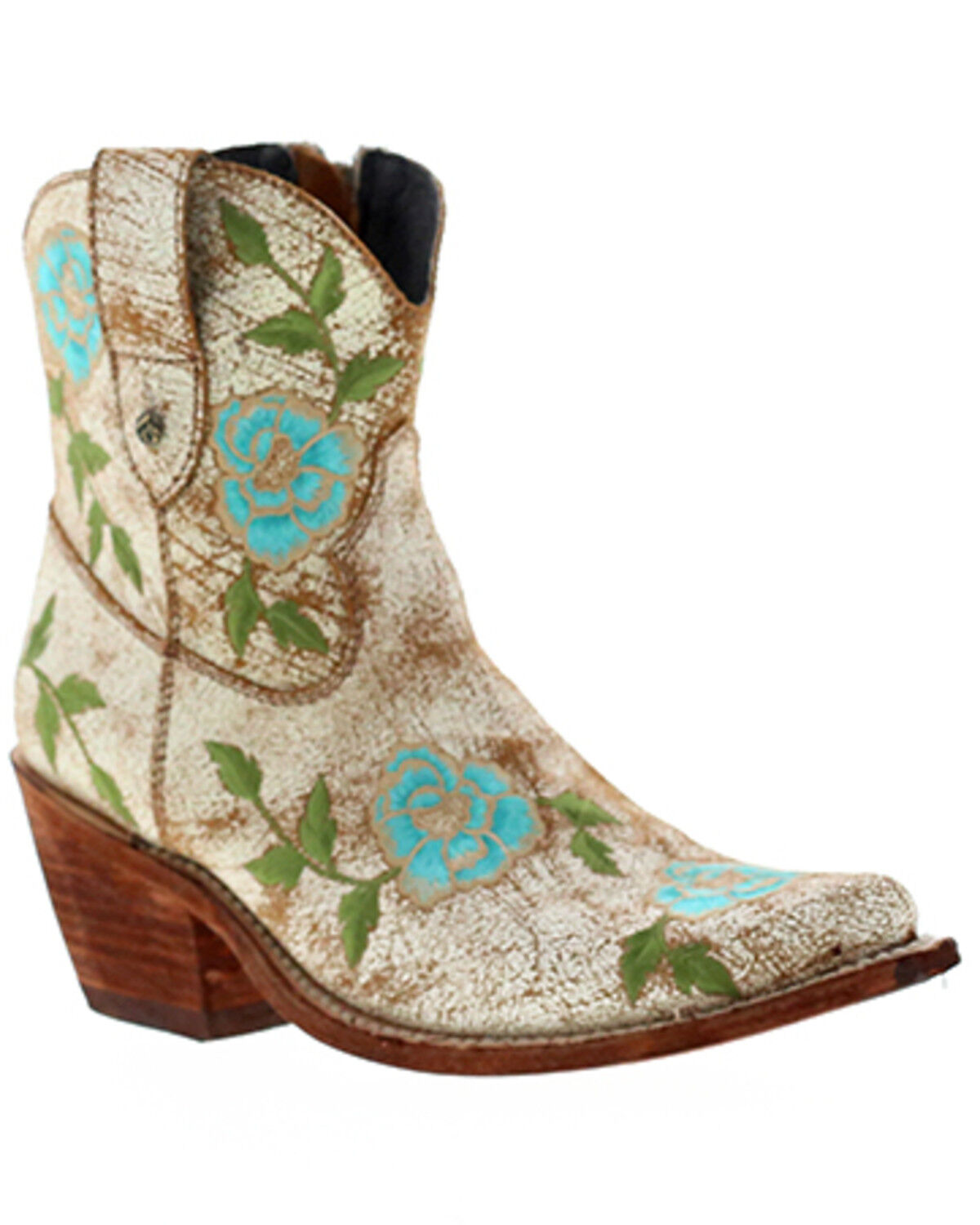 Liberty Black Women's Cobre Adela Floral Embroidered Western Booties - Snip Toe