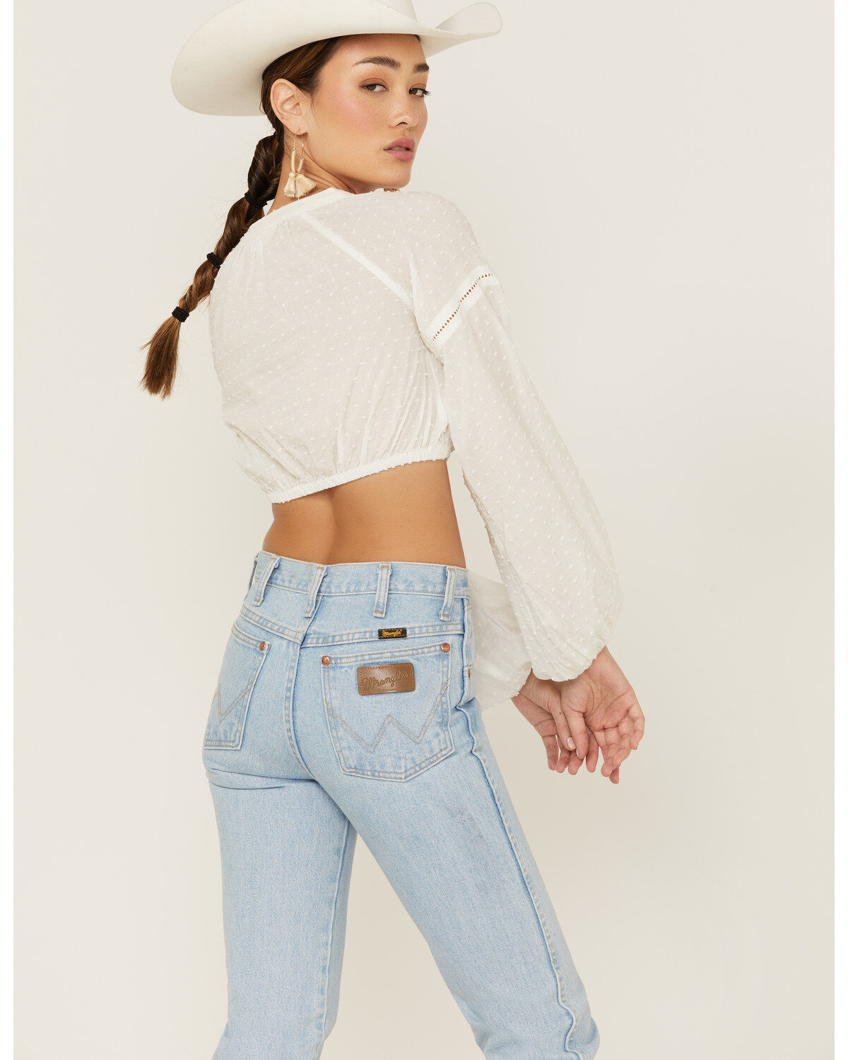 Shyanne Women's Swiss Dot Keyhole Crop Top