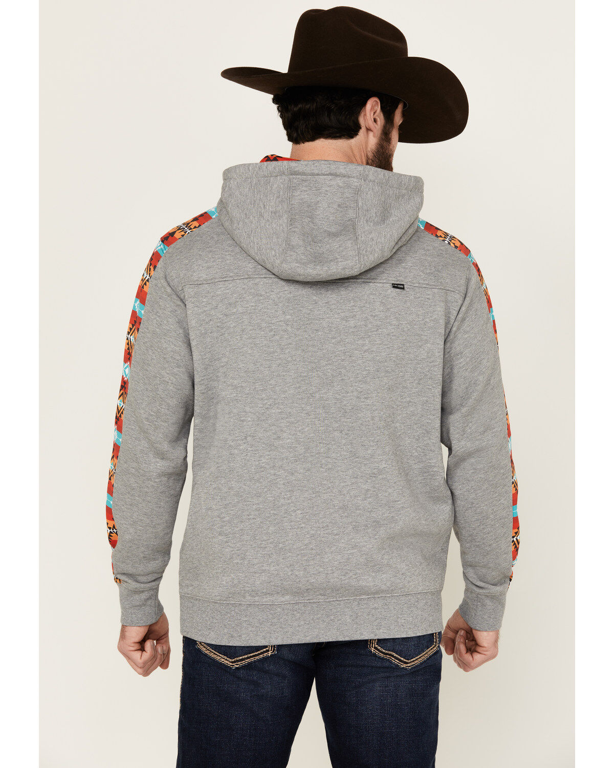 Hooey Men's Canyon Southwestern Sleeve Block Hooded Sweatshirt