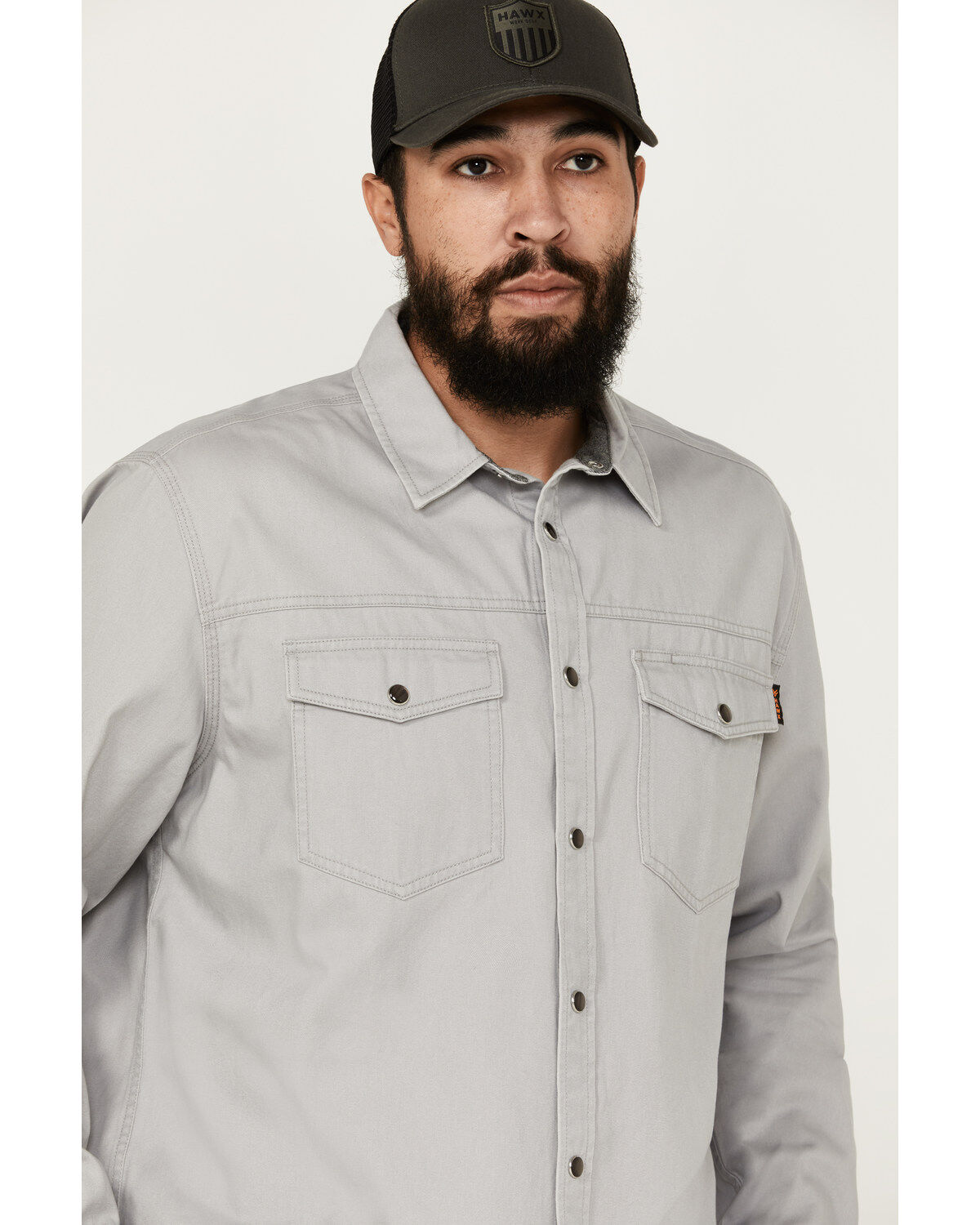 Hawx Men's All Out Woven Solid Long Sleeve Snap Work Shirt - Tall