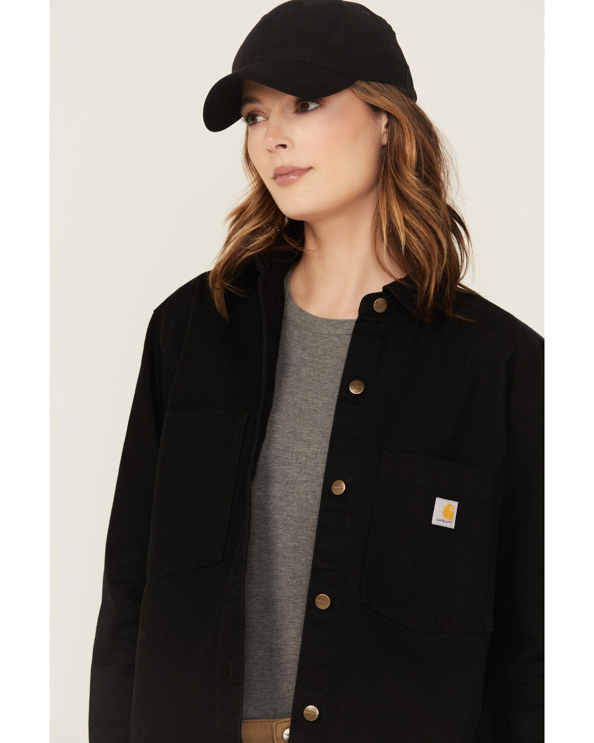Carhartt Women's Rugged Flex Loose Fit Heavyweight Duck Long Sleeve Button-Down Work Shirt