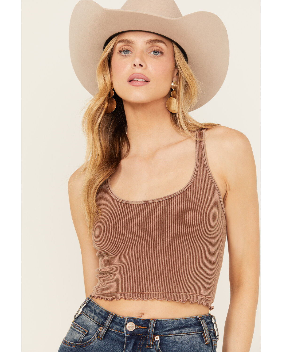 Fornia Women's Ribbed Lettuce Edge Brami