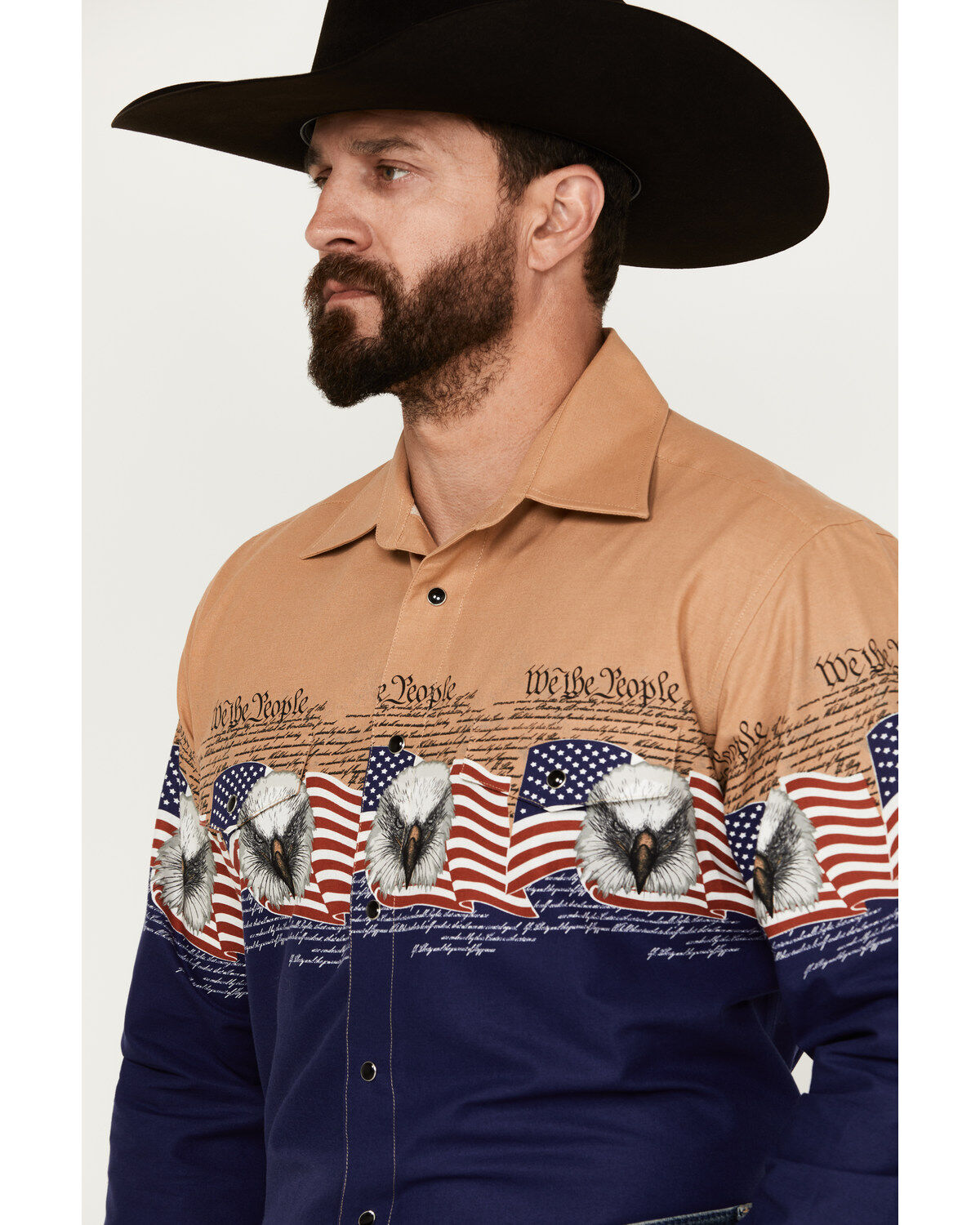 Panhandle Men's We The People Border Long Sleeve Snap Western Shirt