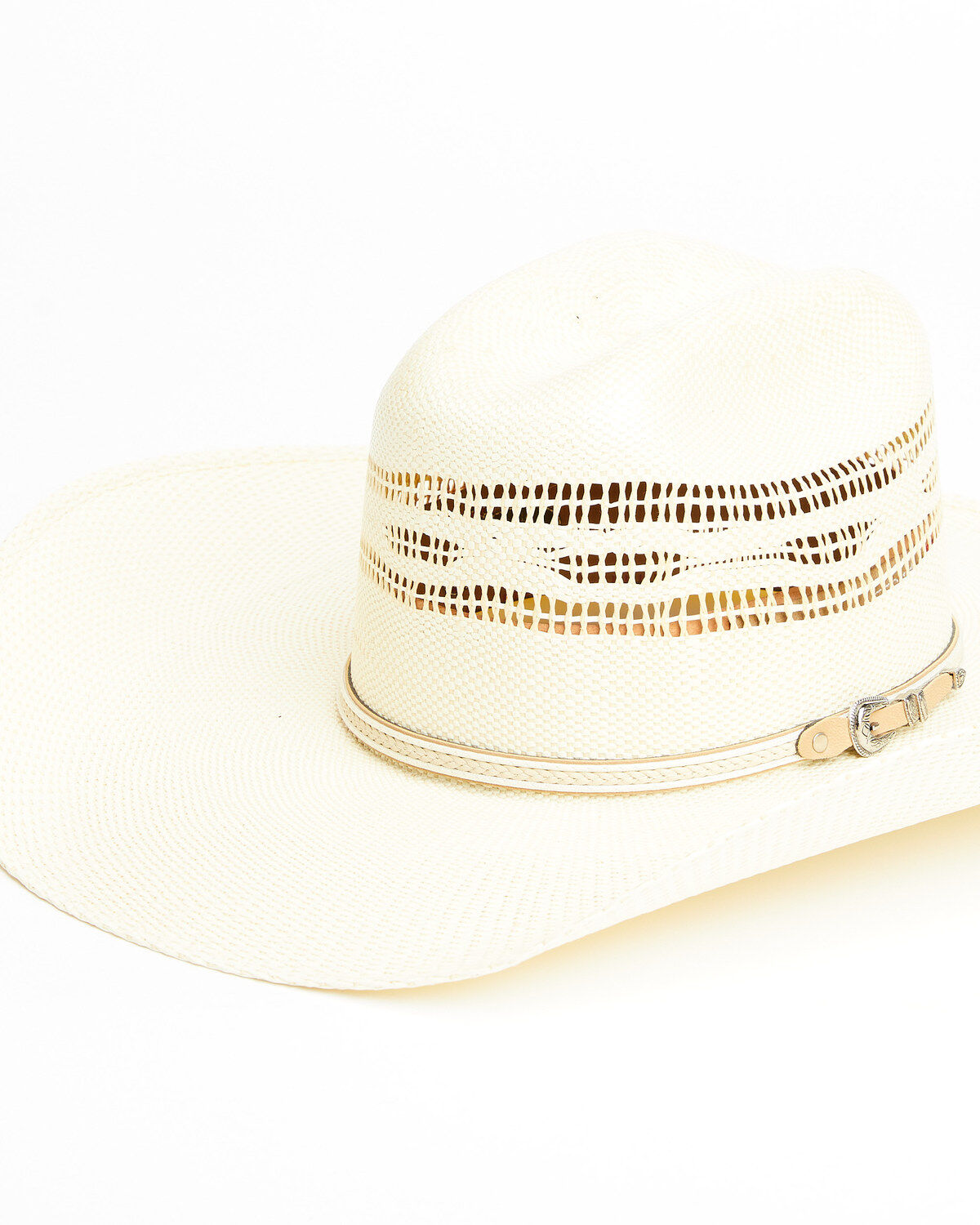 Justin Men's Ivory Tan Eaton Vented Straw Western Hat