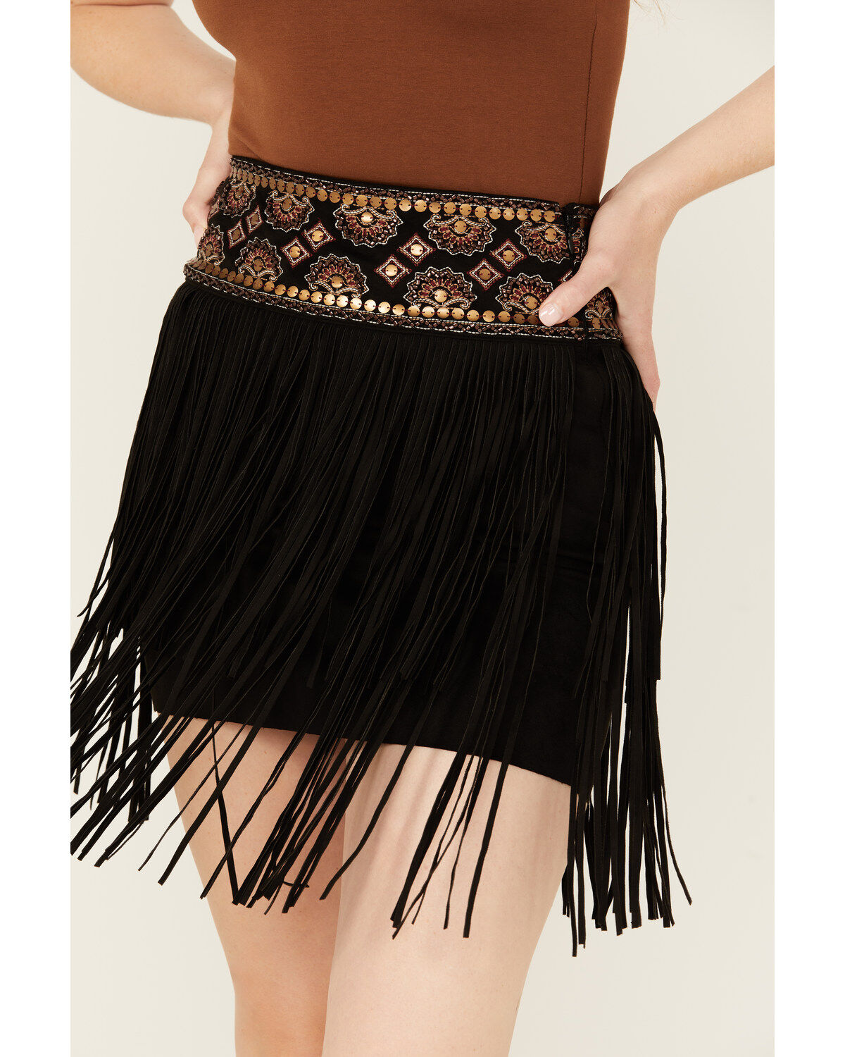Shyanne Women's Decorated Waist Fringe Skirt