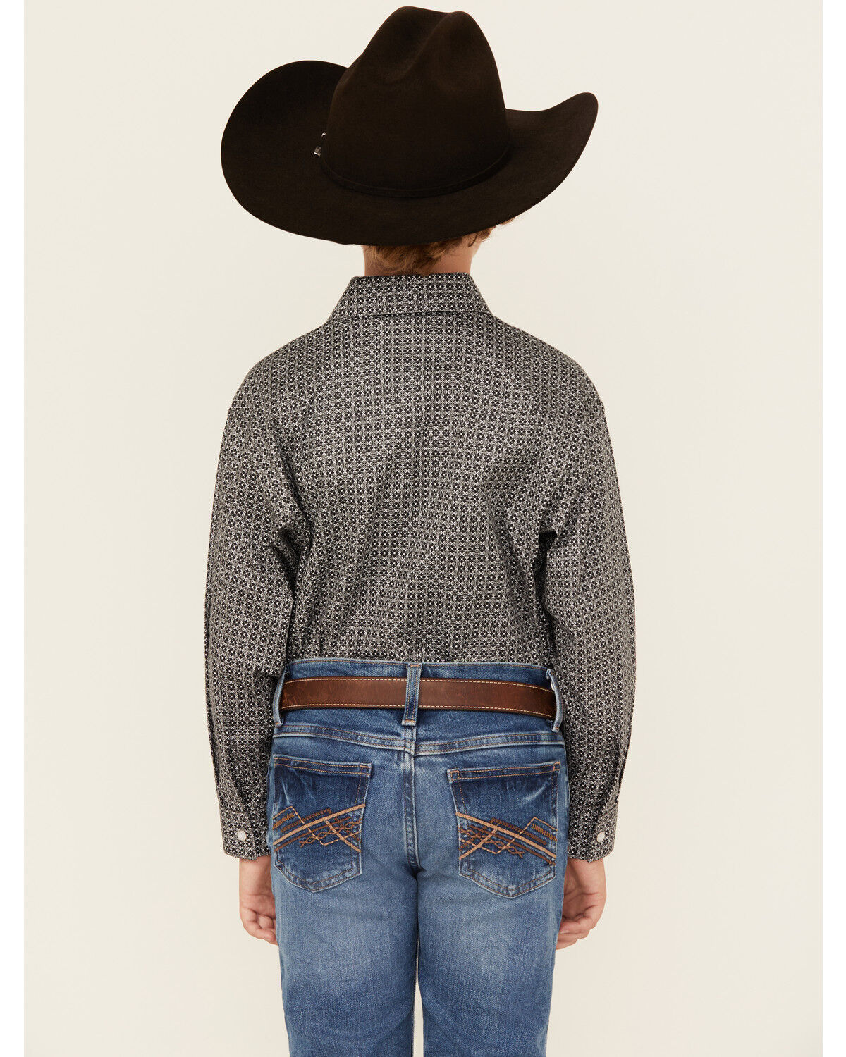 Panhandle Boys' Geo Print Long Sleeve Snap Western Shirt