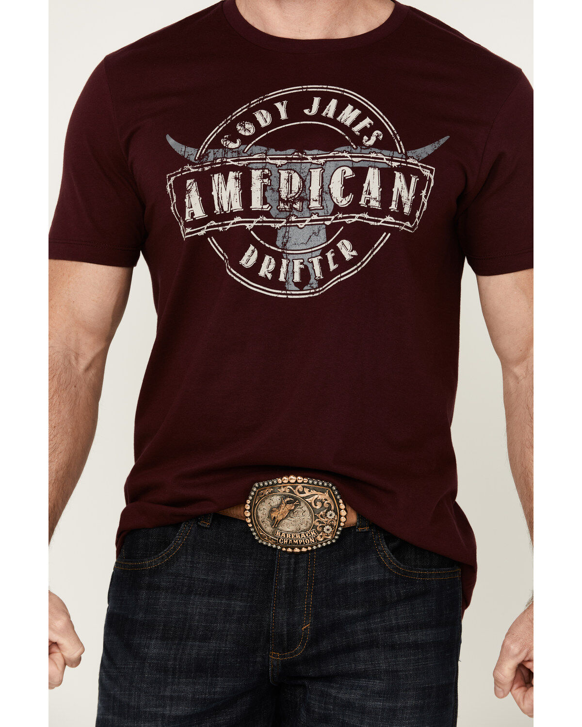 Cody James Men's Bull Banner Short Sleeve Graphic T-Shirt