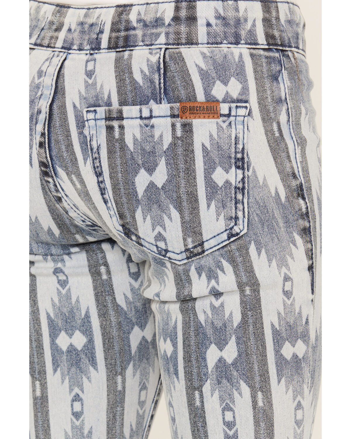Rock & Roll Denim Girls' Southwestern Stripe Print Flare Jeans