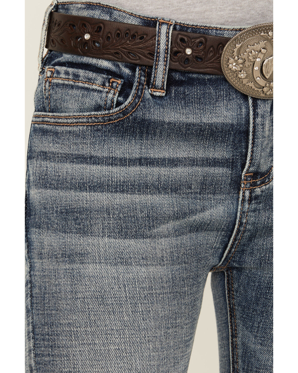 Shyanne Girls' Dawn Studded Pocket Bootcut Stretch Denim Jeans