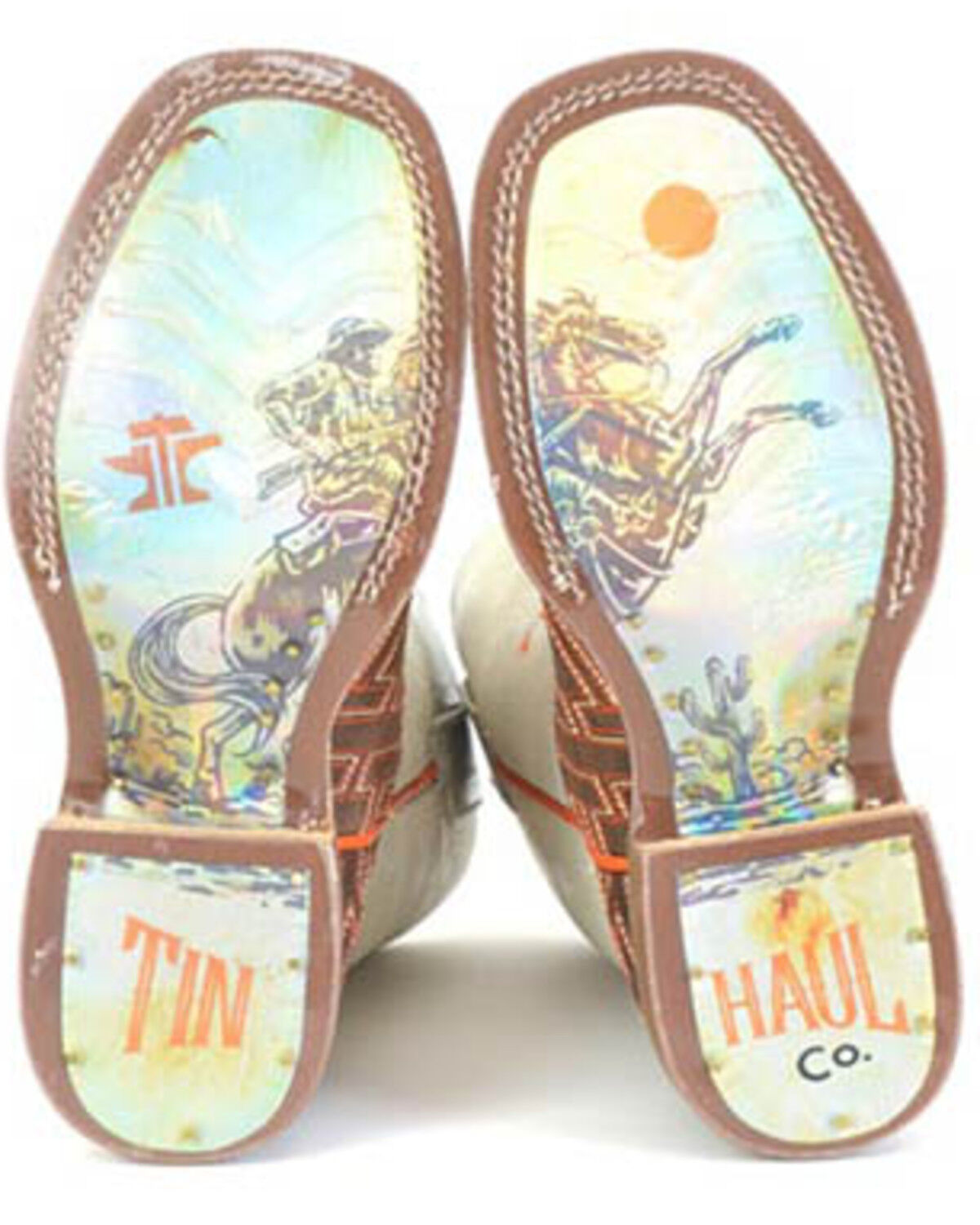 Tin Haul Boys' Lil Puzzler Western Boots - Broad Square Toe