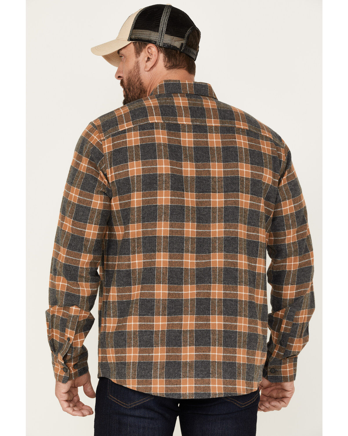 North River Men's Small Plaid Flannel Long Sleeve Button-Down Shirt
