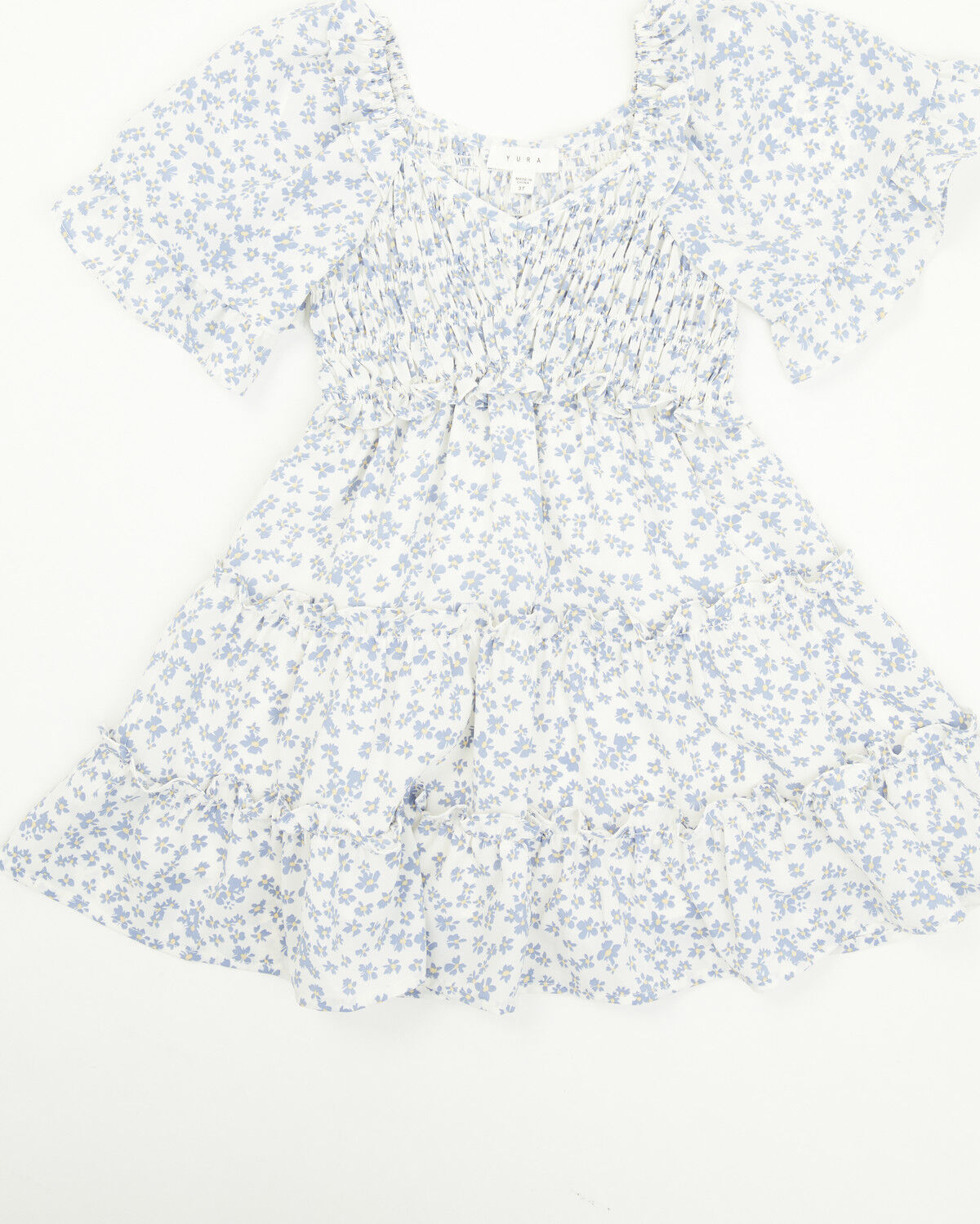 Yura Toddler Girls' Floral Print Puff Sleeve Dress