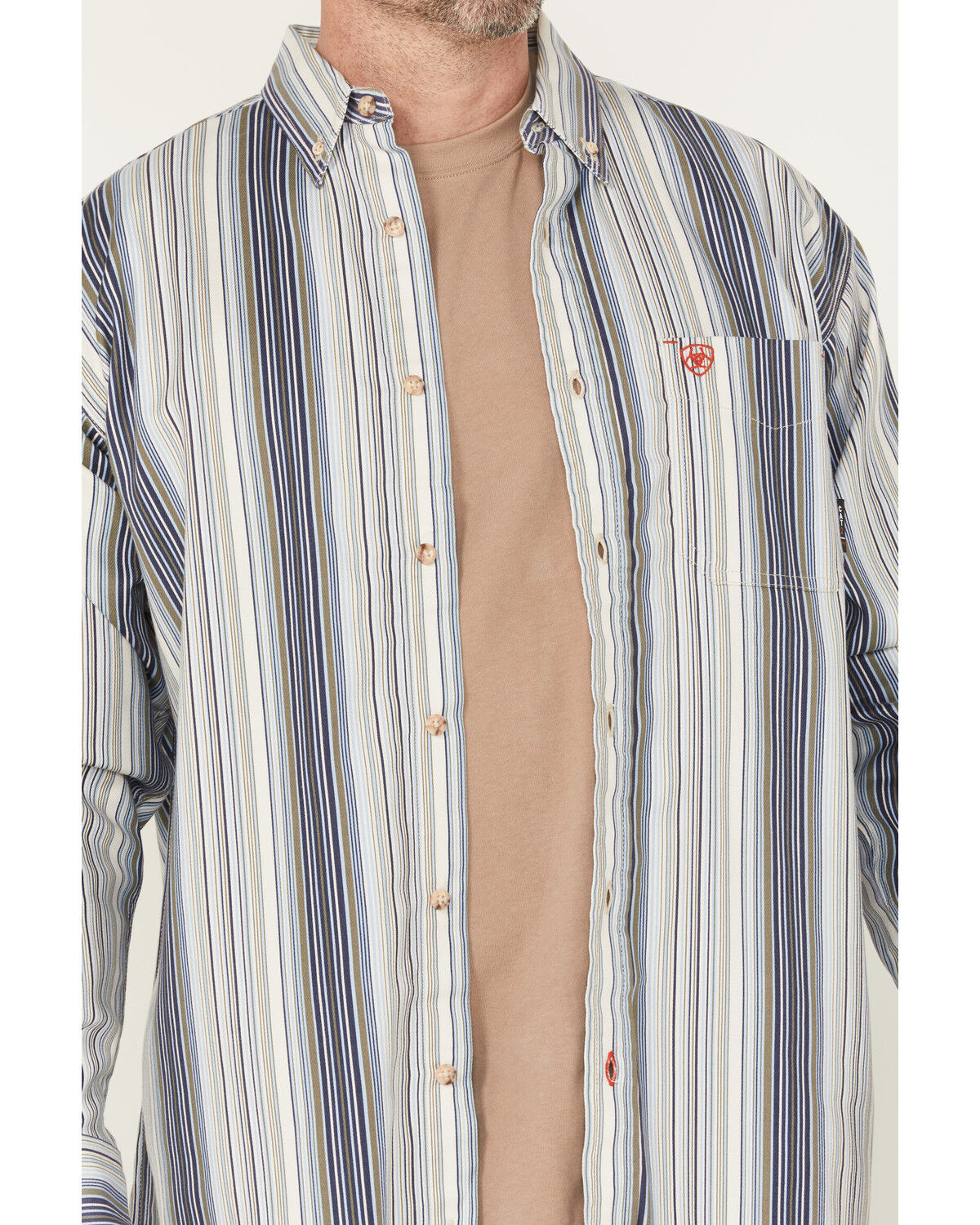 Ariat Men's FR Sunset Striped Print Long Sleeve Button-Down Work Shirt