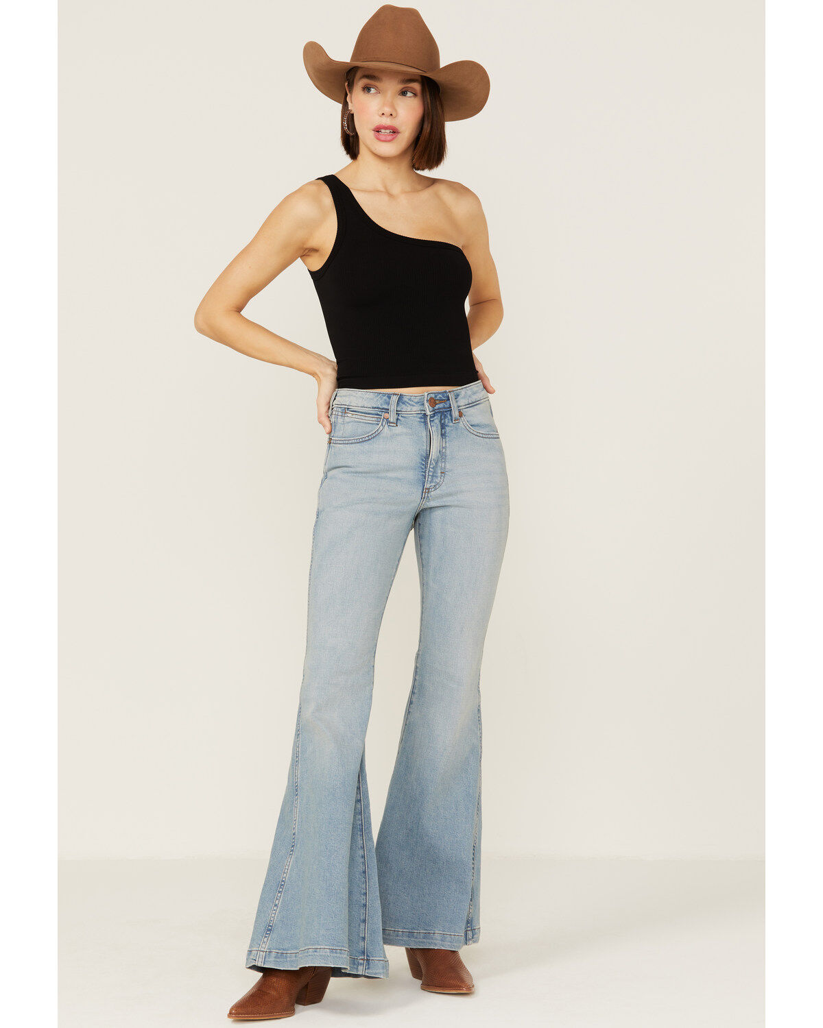 Fornia Women's Top One One Shoulder Ribbed Cami Top