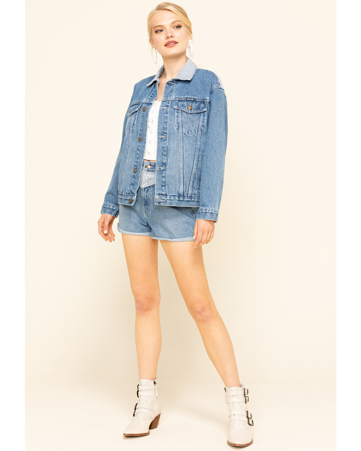 Rolla's Women's Medium Contrast Back Yoke Denim Jacket