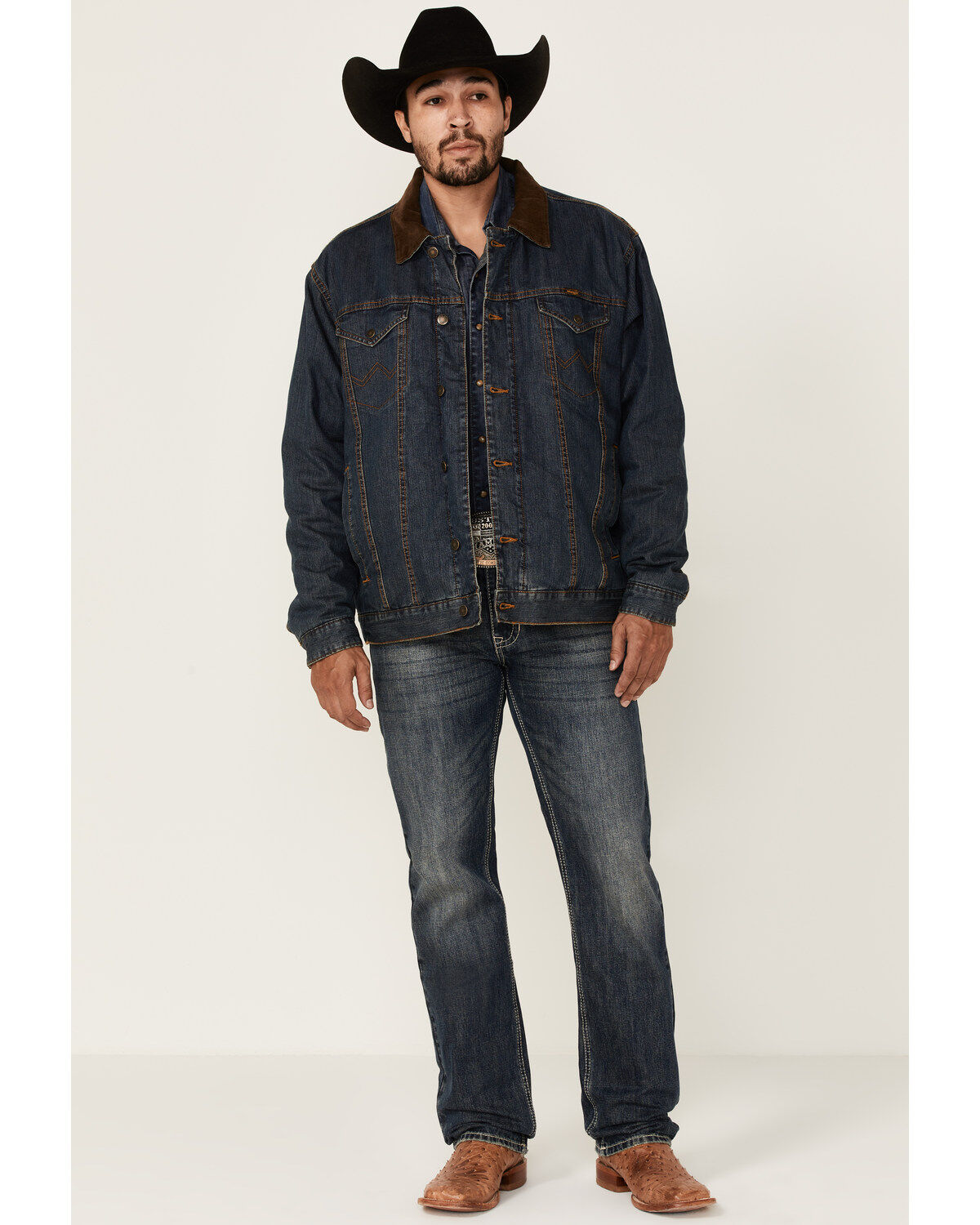 Wrangler Men's Concealed Carry Blanket-Lined Denim Jacket - Tall