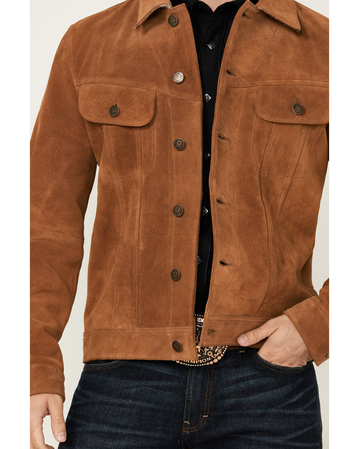 Cody James Men's Fire Smoke Suede Sweater Insert Jacket