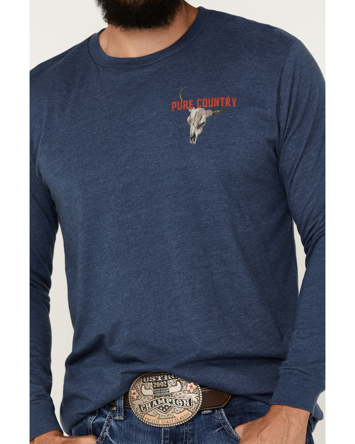 Cody James Men's Country On Steerhead Logo Long Sleeve Graphic T-Shirt