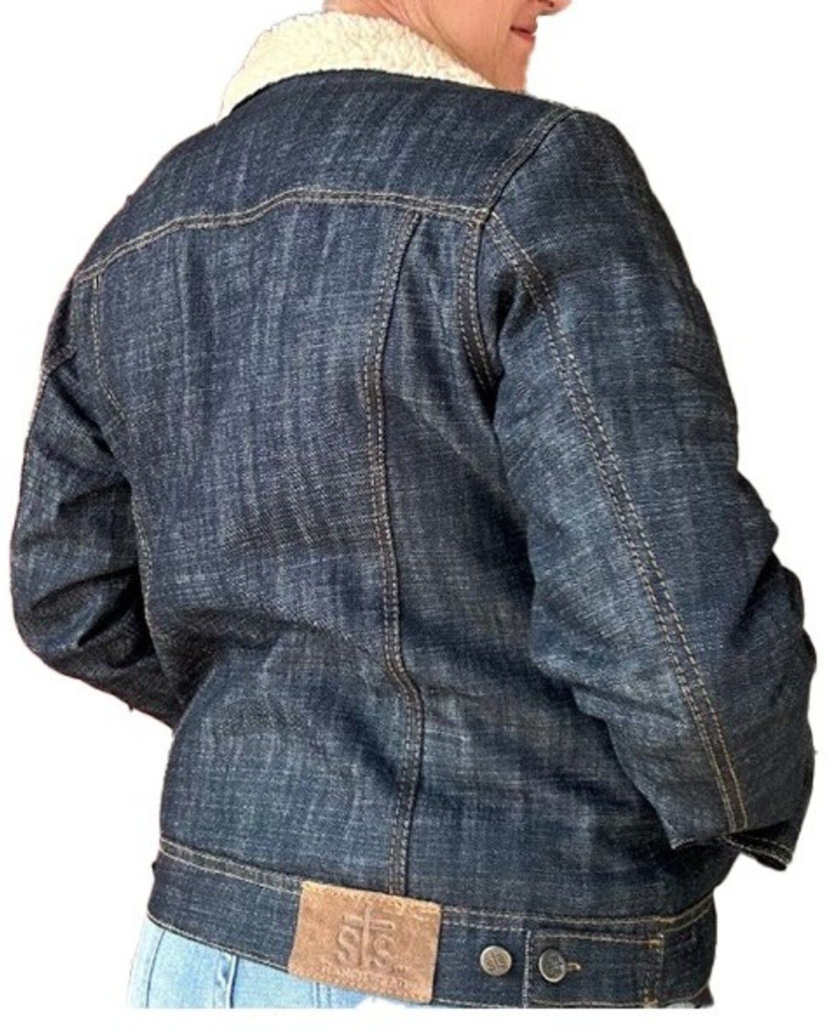 STS Ranchwear by Carroll Women's Dark Wash Denim Sherpa Jacket