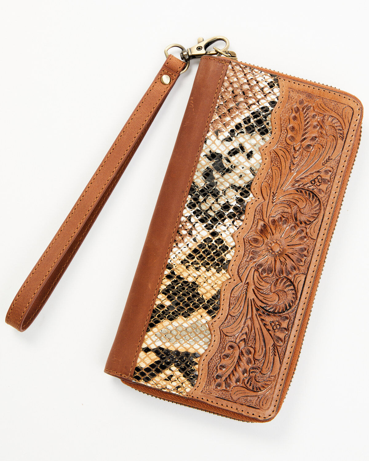 Shyanne Women's Snake Print Tooled Wallet