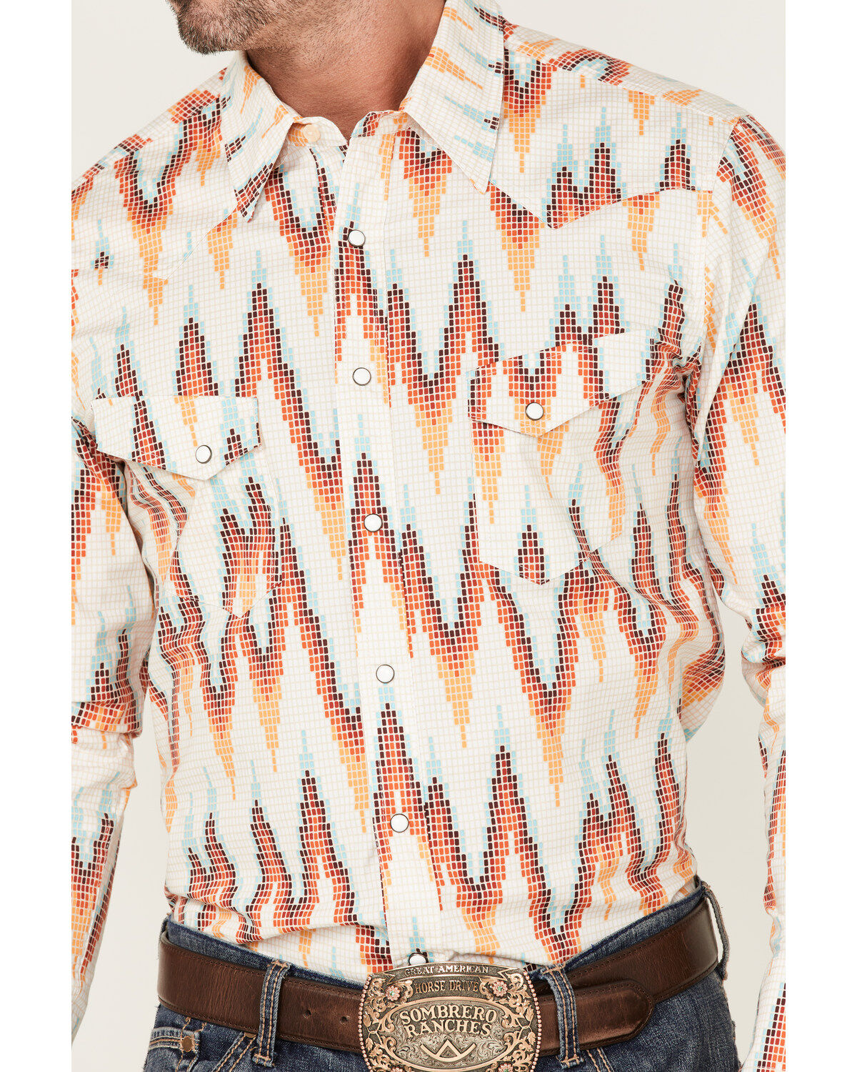 Dale Brisby Men's All-Over Digtal Print Long Sleeve Snap Western Shirt