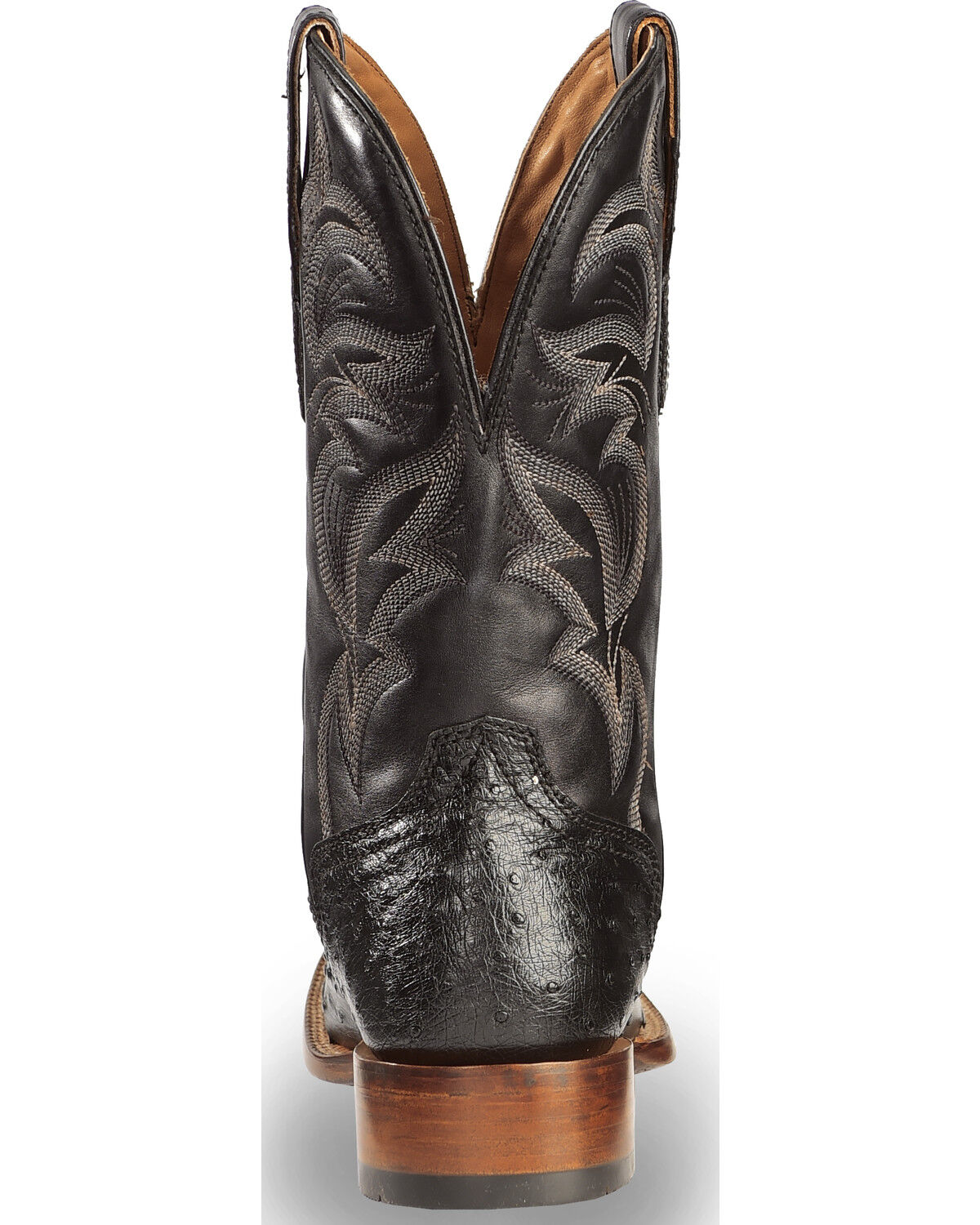 El Dorado Men's Handmade Full Quill Ostrich Stockman Boots - Broad Square Toe