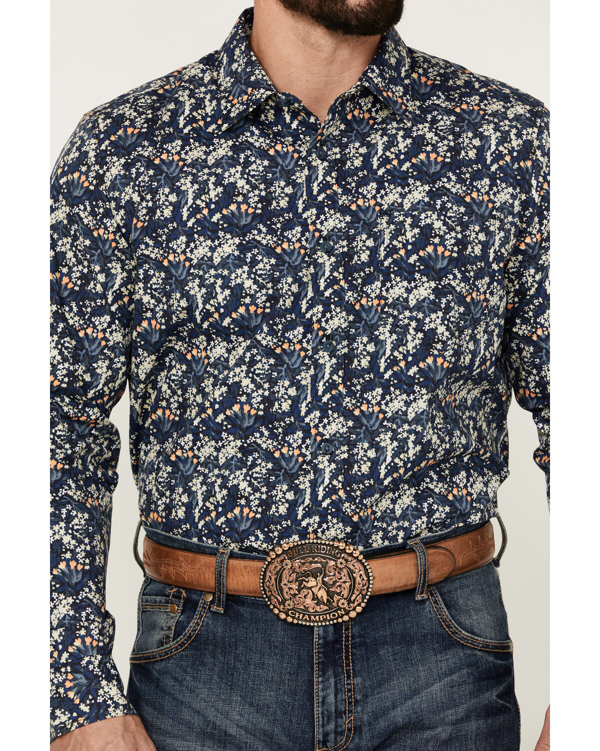Gibson Trading Co Men's Shin Dig Floral Print Long Sleeve Button-Down Western Shirt