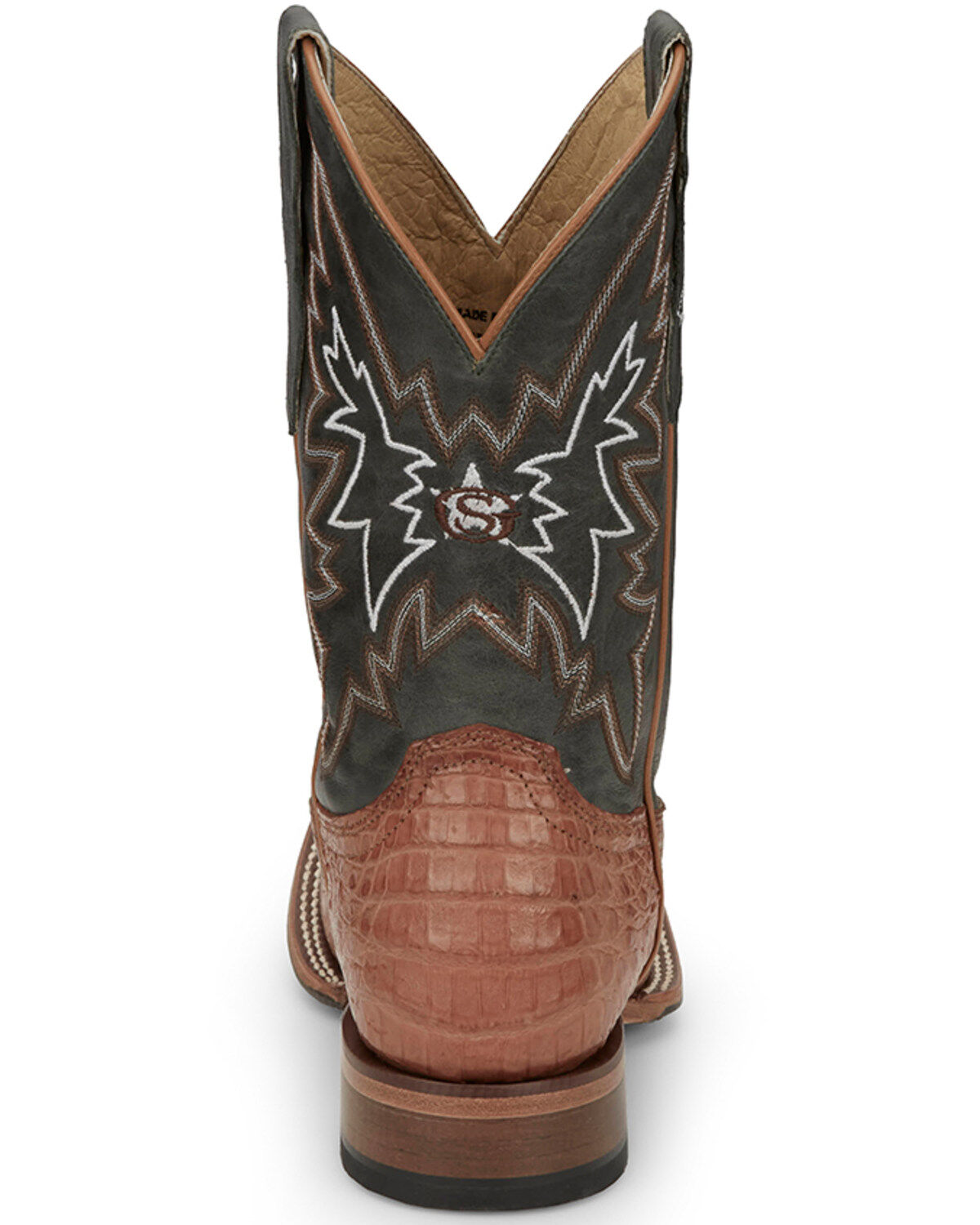 Justin Men's Haggard Exotic Caiman Western Boots - Broad Square Toe