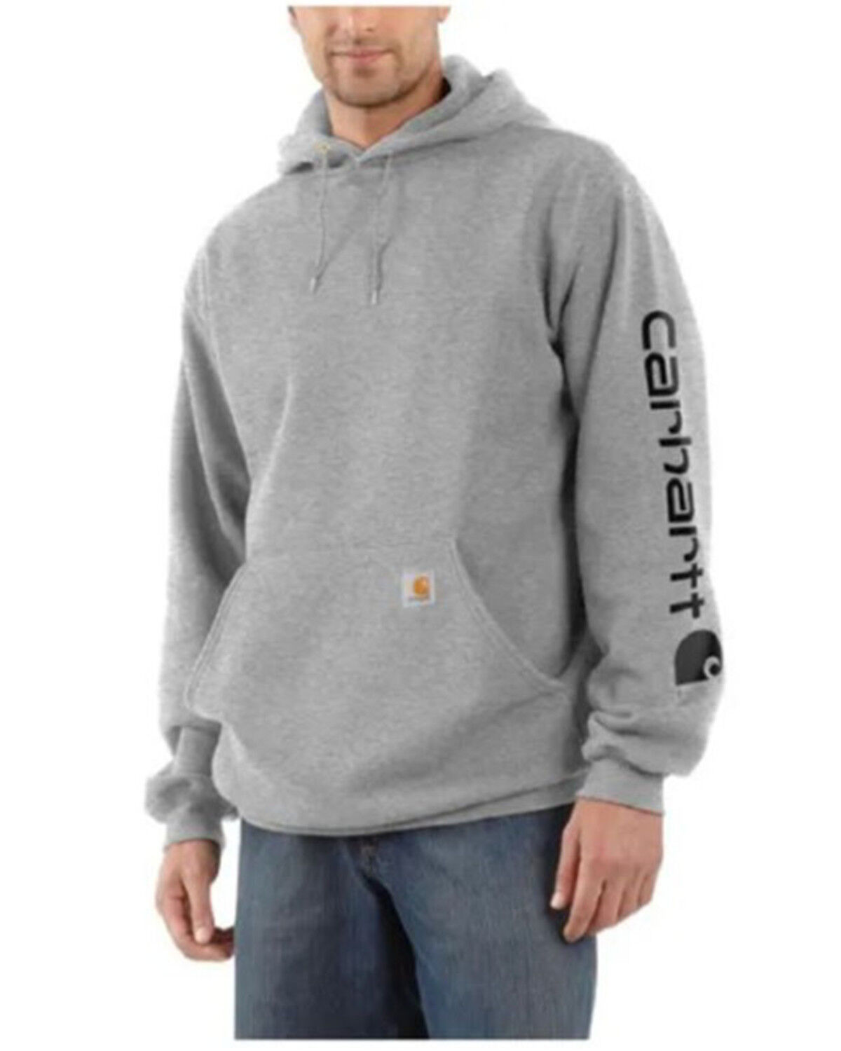 Carhartt Men's Loose Fit Midweight Logo Sleeve Graphic Hooded Sweatshirt
