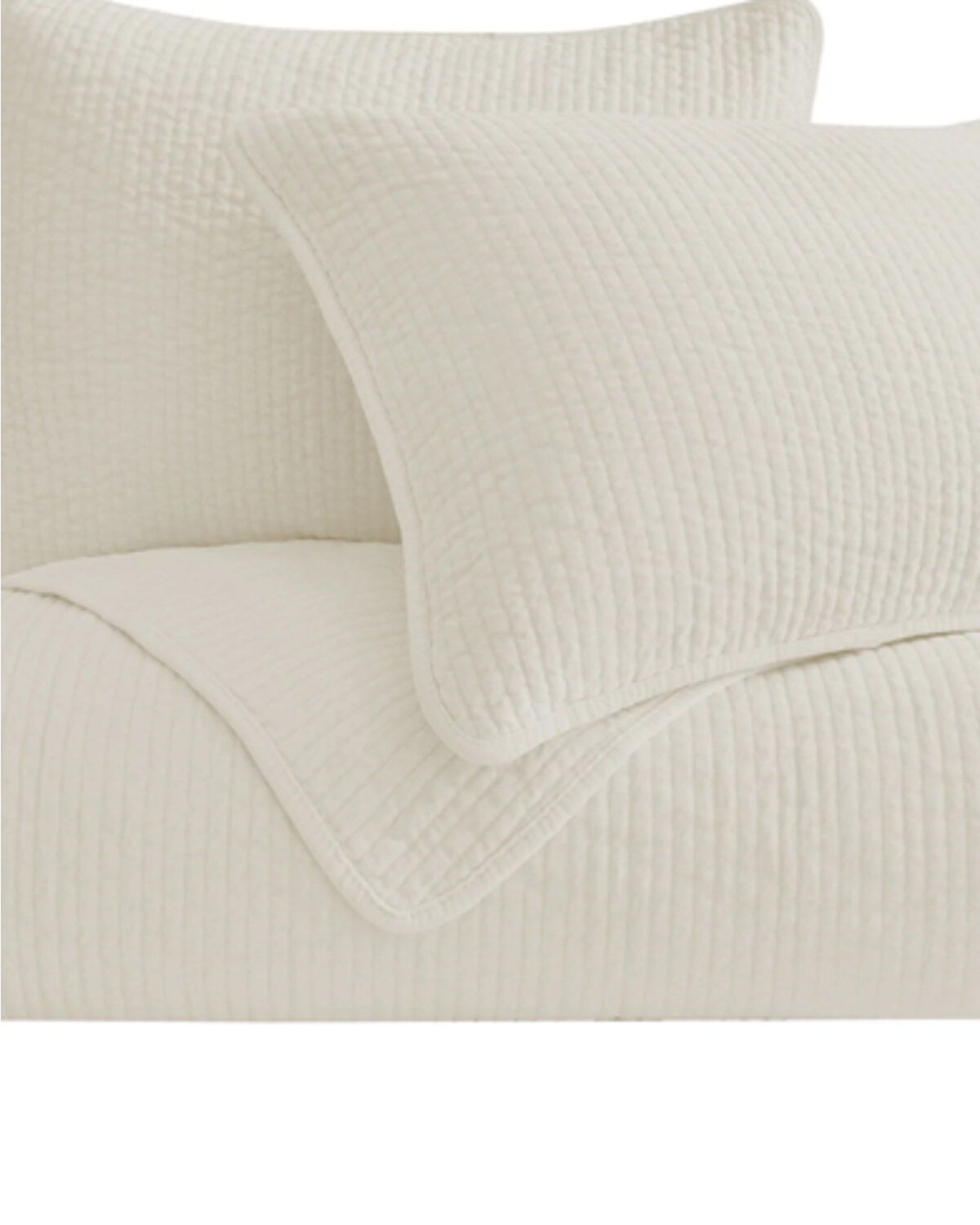 HiEnd Accents Vintage White Stonewashed Cotton & Velvet 3-Piece King Quilt Set