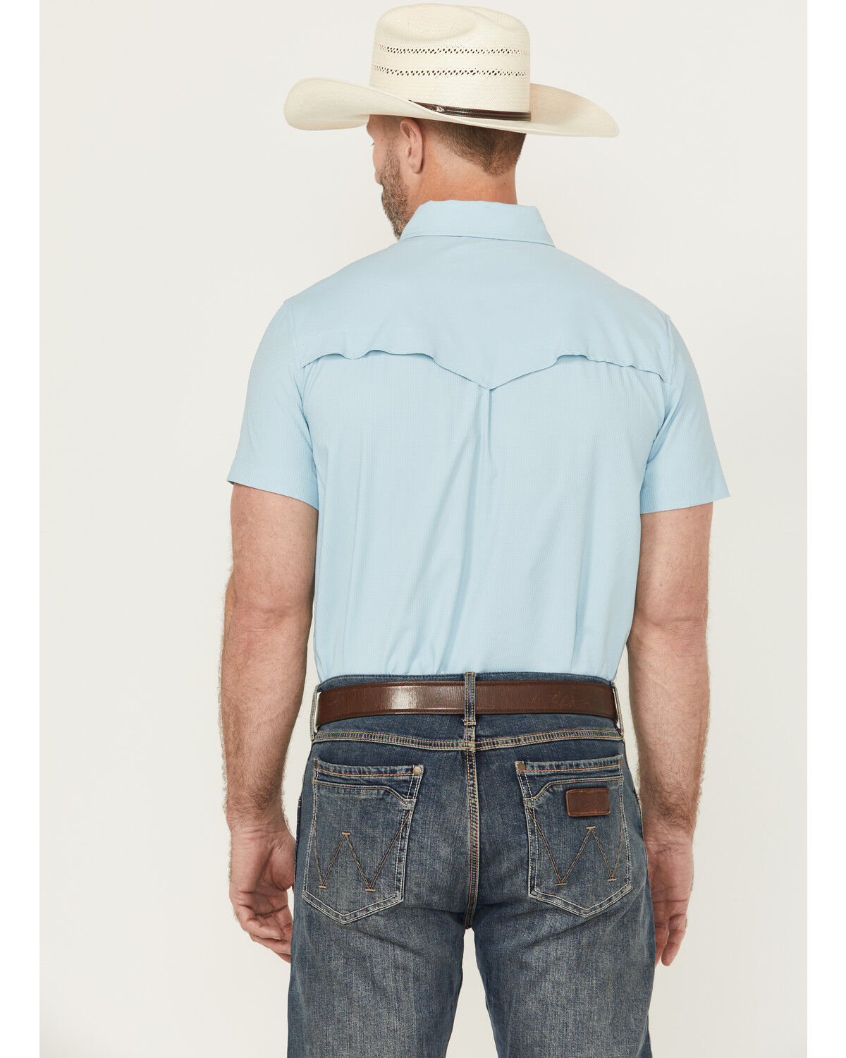 Rock & Roll Denim Men's Solid Tek Short Sleeve Snap Western Shirt