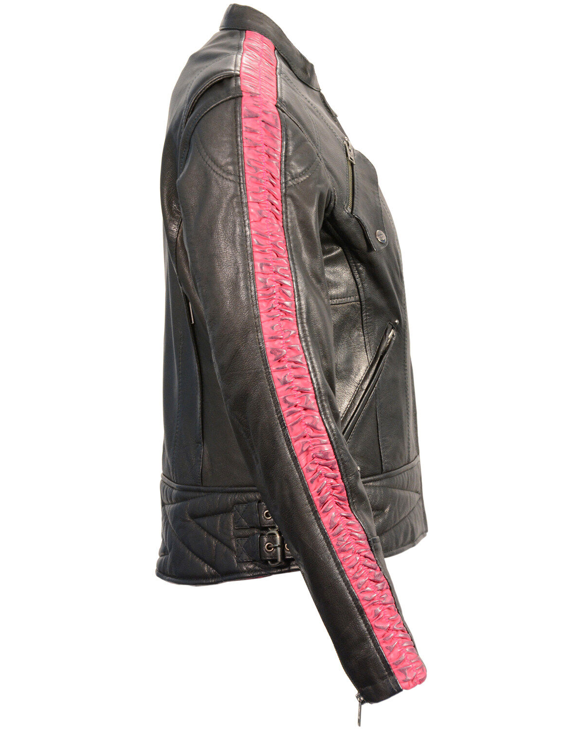 Milwaukee Leather Women's Crinkle Arm Lightweight Racer Leather Jacket - 4X