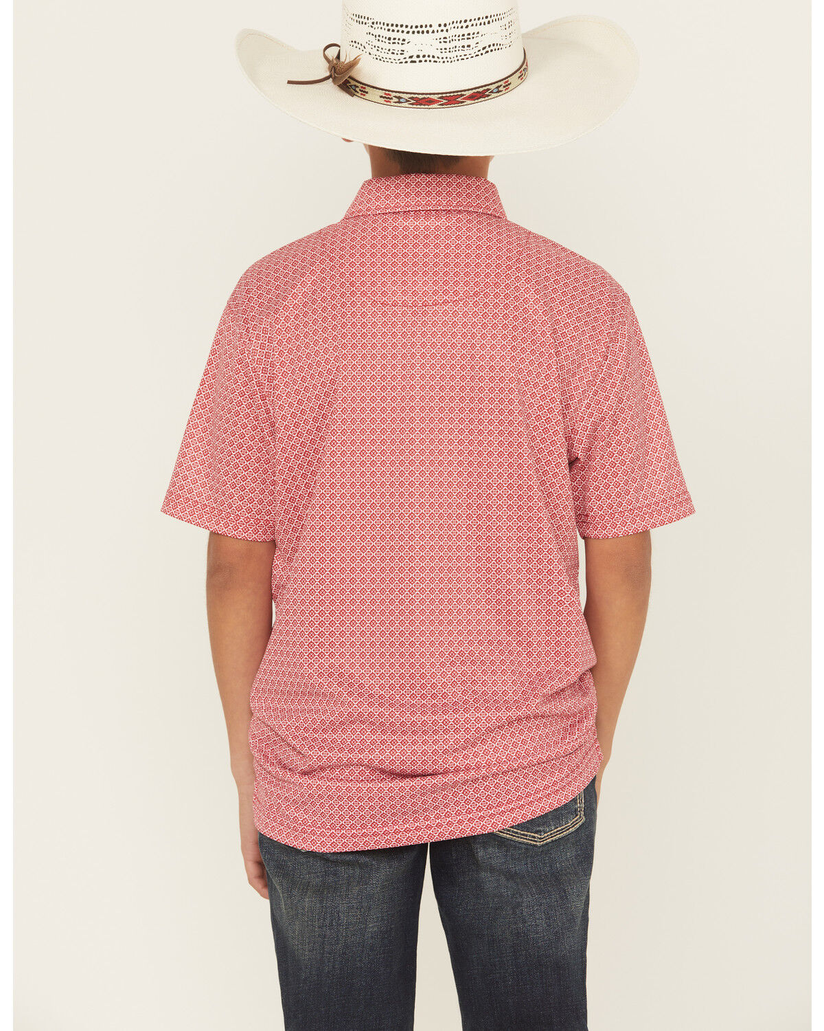 Ariat Boys' Geo Print Short Sleeve Button-Down Polo