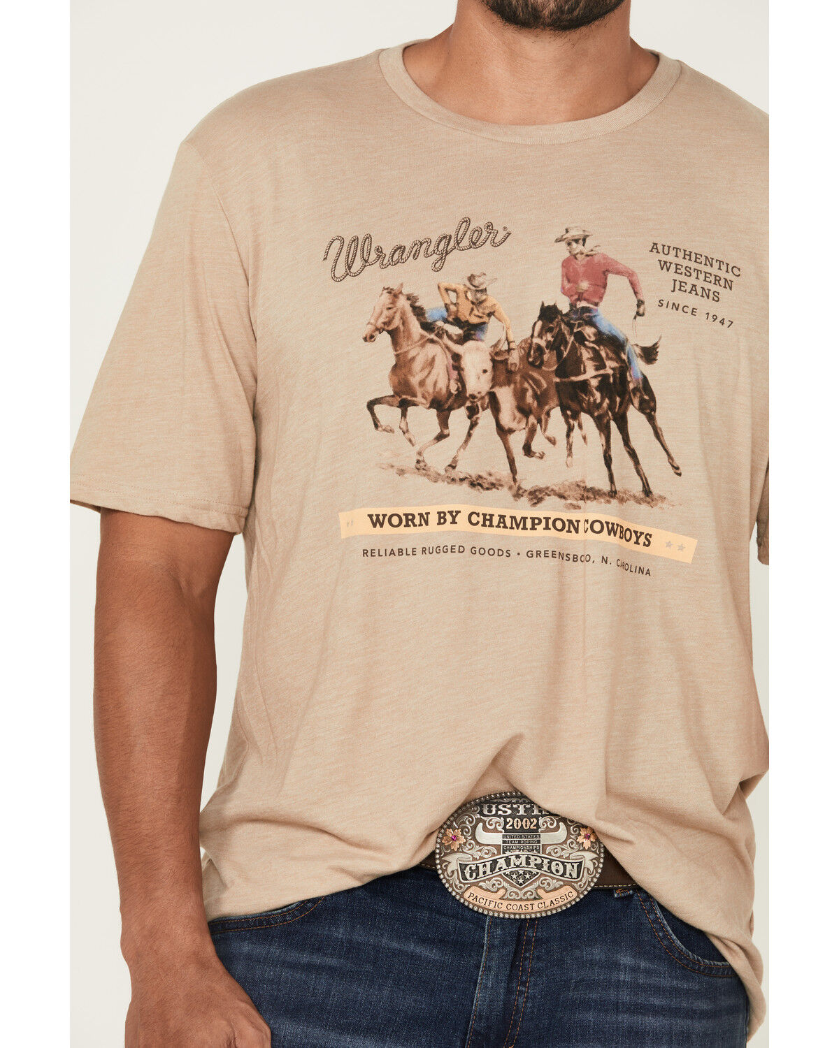 Wrangler Men's Cowboys Short Sleeve Graphic T-Shirt