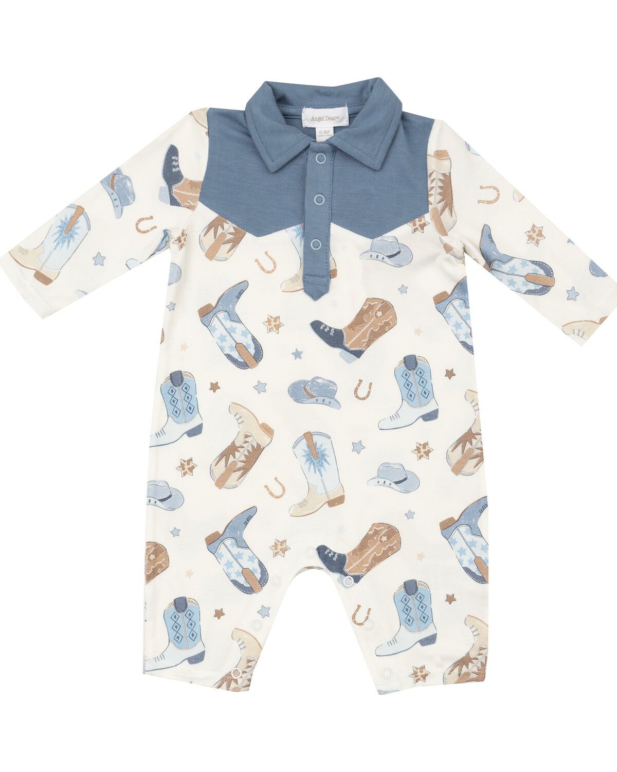 Angel Dear Infant Boys' Boot Conversation Print Long Sleeve Onesie