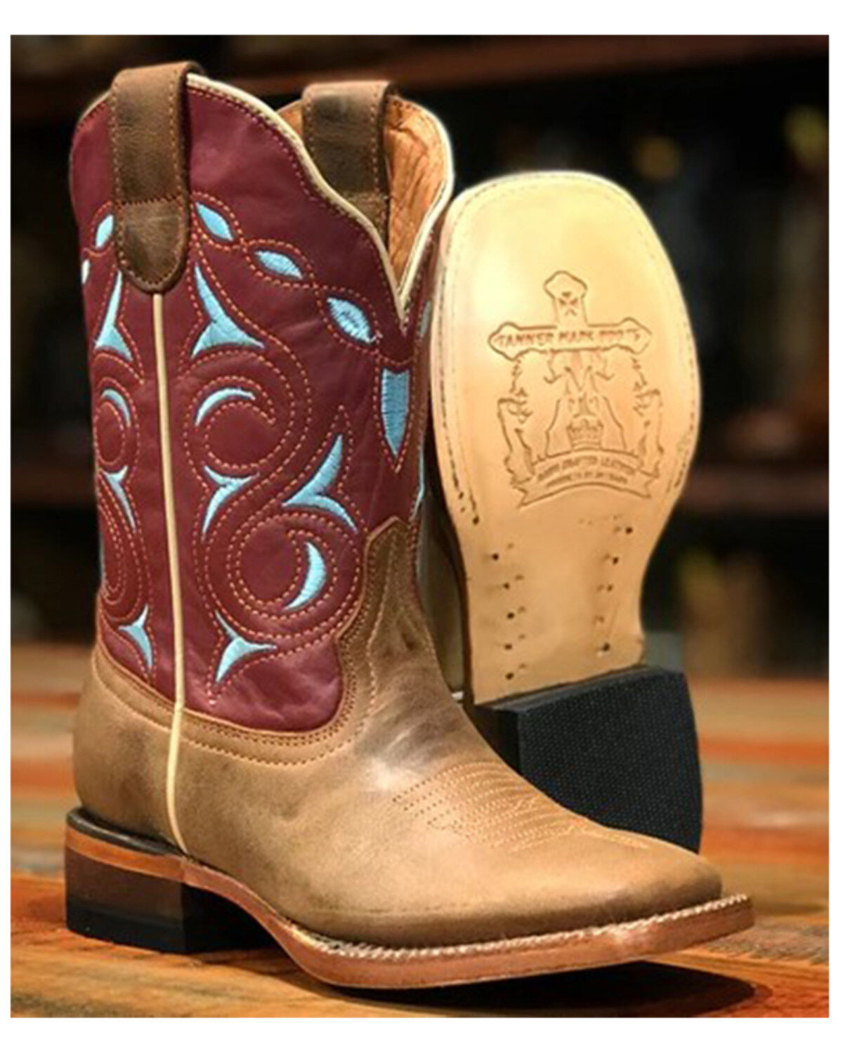 Tanner Mark Boys' Bingham Western Boots - Broad Square Toe