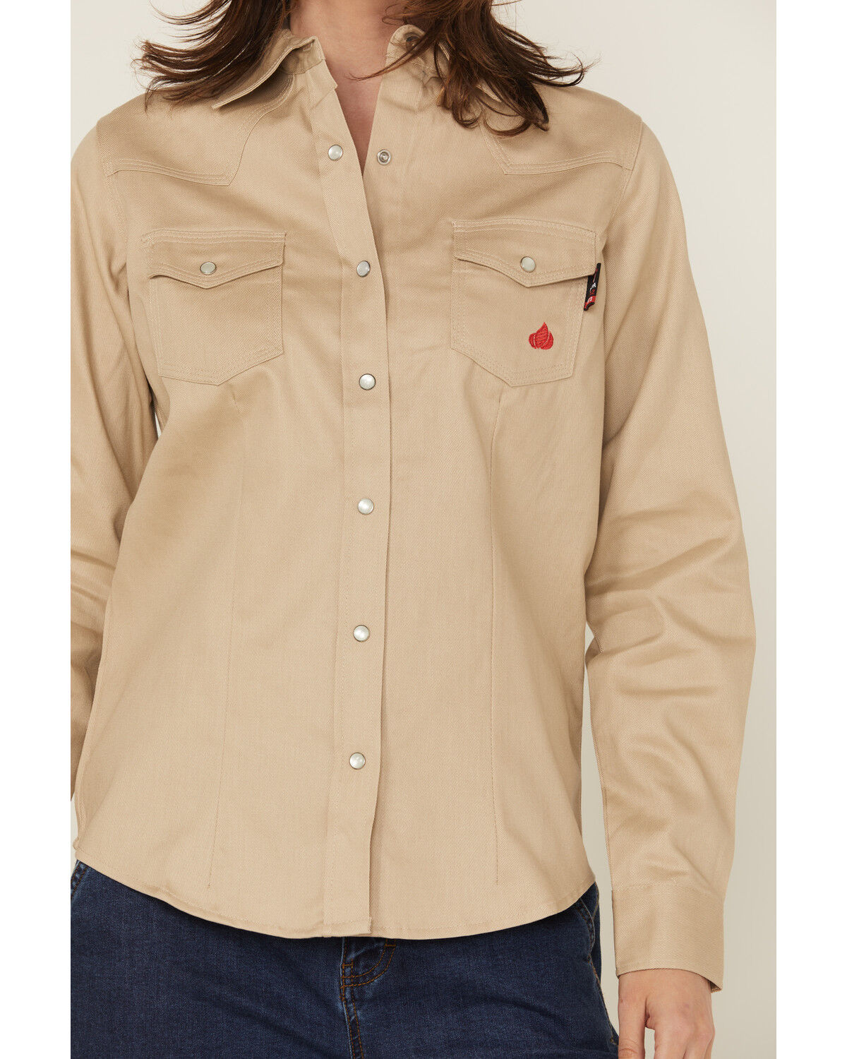 Forge Workwear Women's FR Solid Long Sleeve Snap Stretch Work Shirt