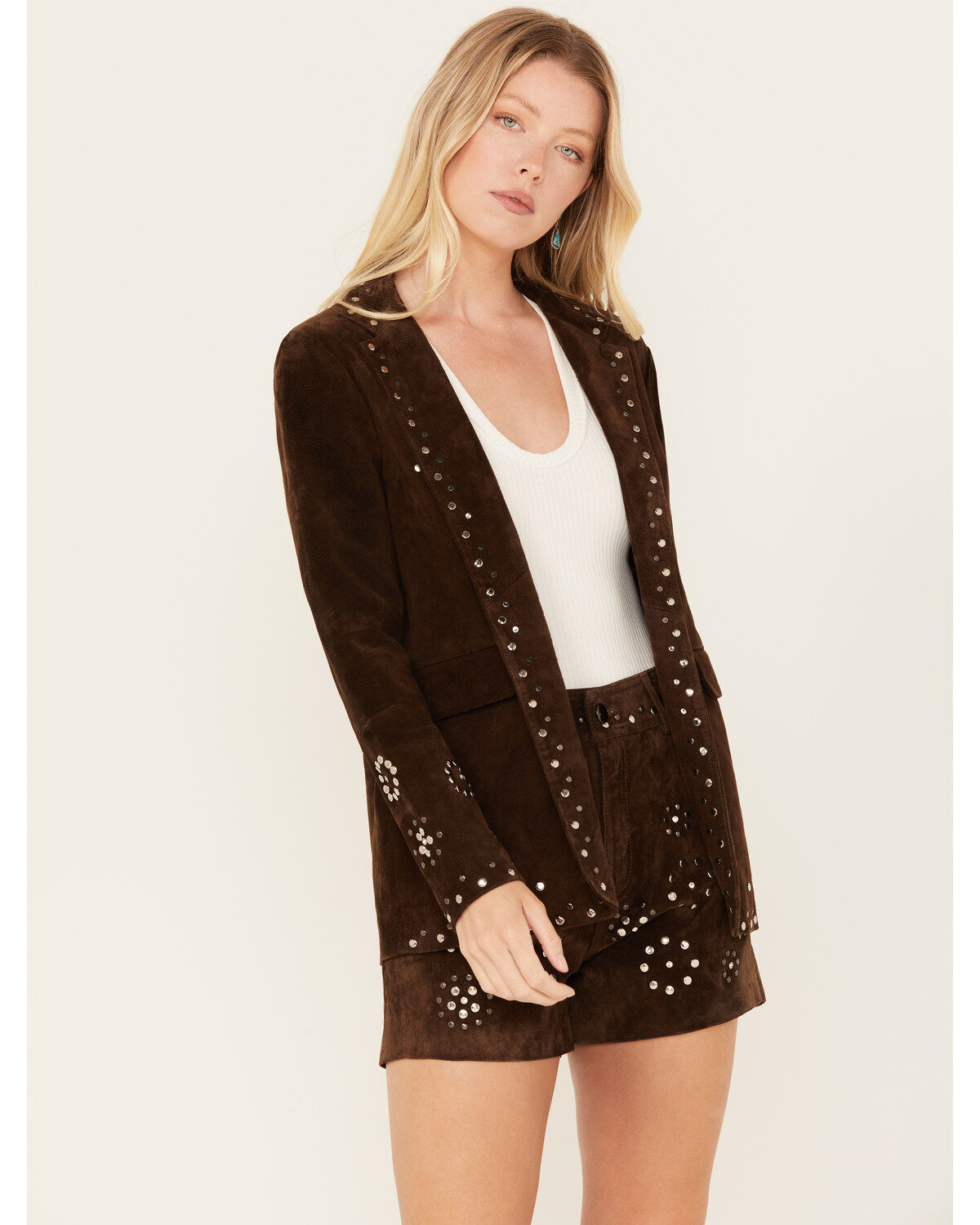 Driftwood Women's Suede Studded Blazer