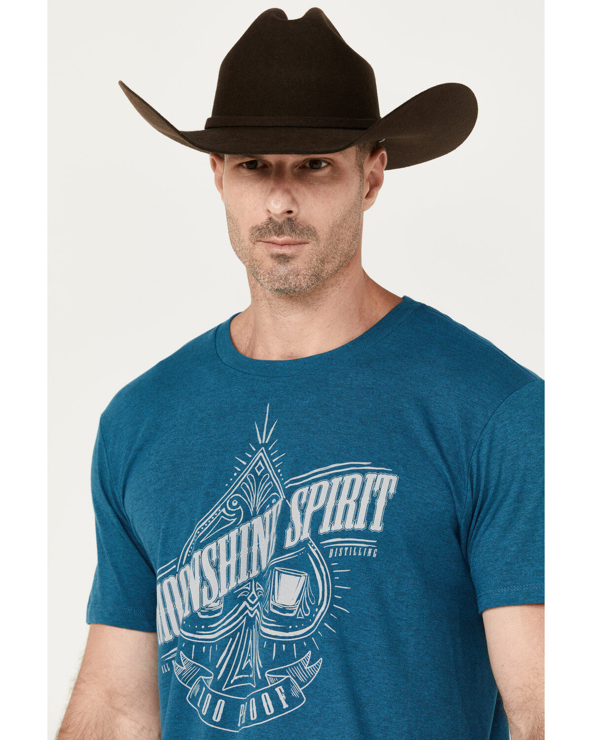 Moonshine Spirit Men's Spade Glass Short Sleeve Graphic T-Shirt
