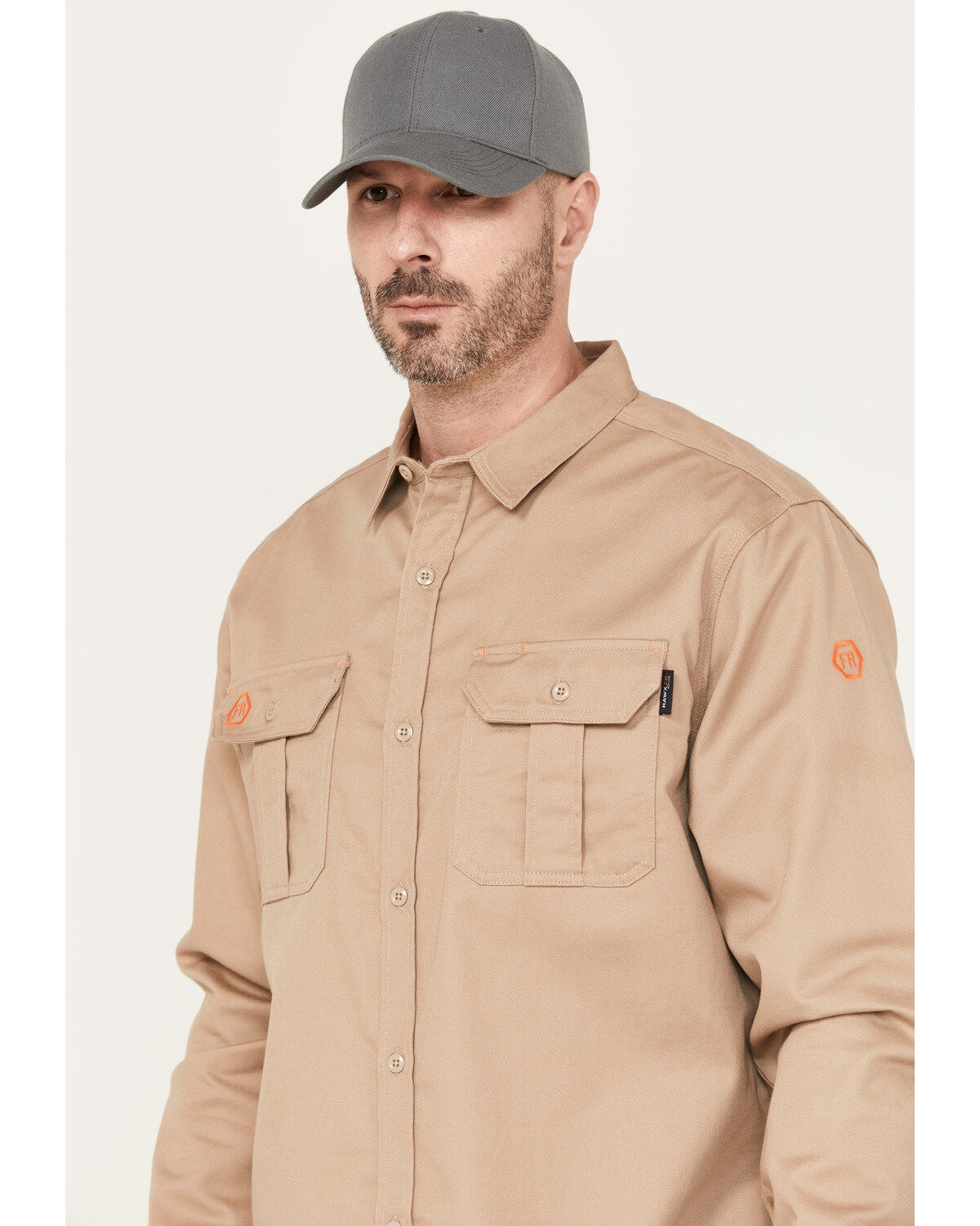 Hawx Men's FR Solid Long Sleeve Button-Down Woven Shirt
