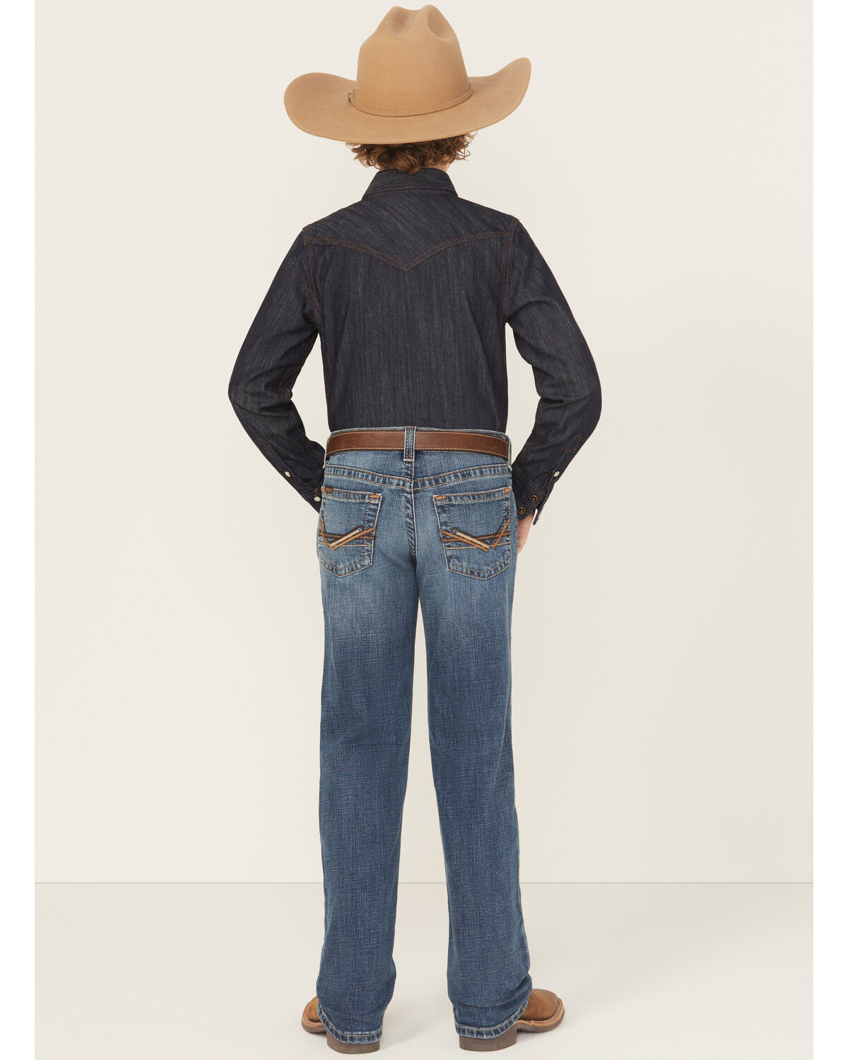 Ariat Boys' B5 Bennet Dark Wash Slim Straight Stretch Denim Jeans