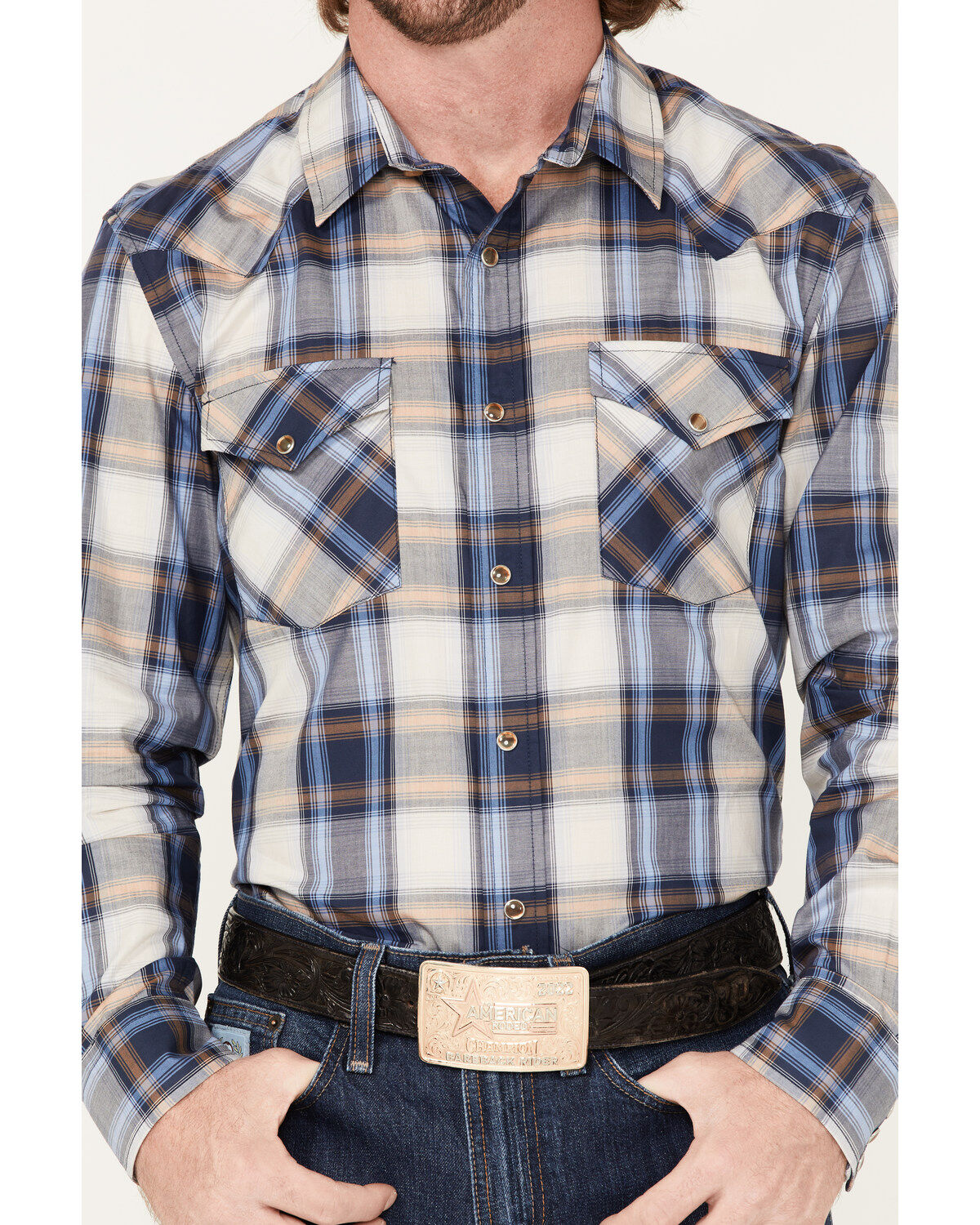 Pendleton Men's Bishop Large Ombre Plaid Long Sleeve Western Shirt