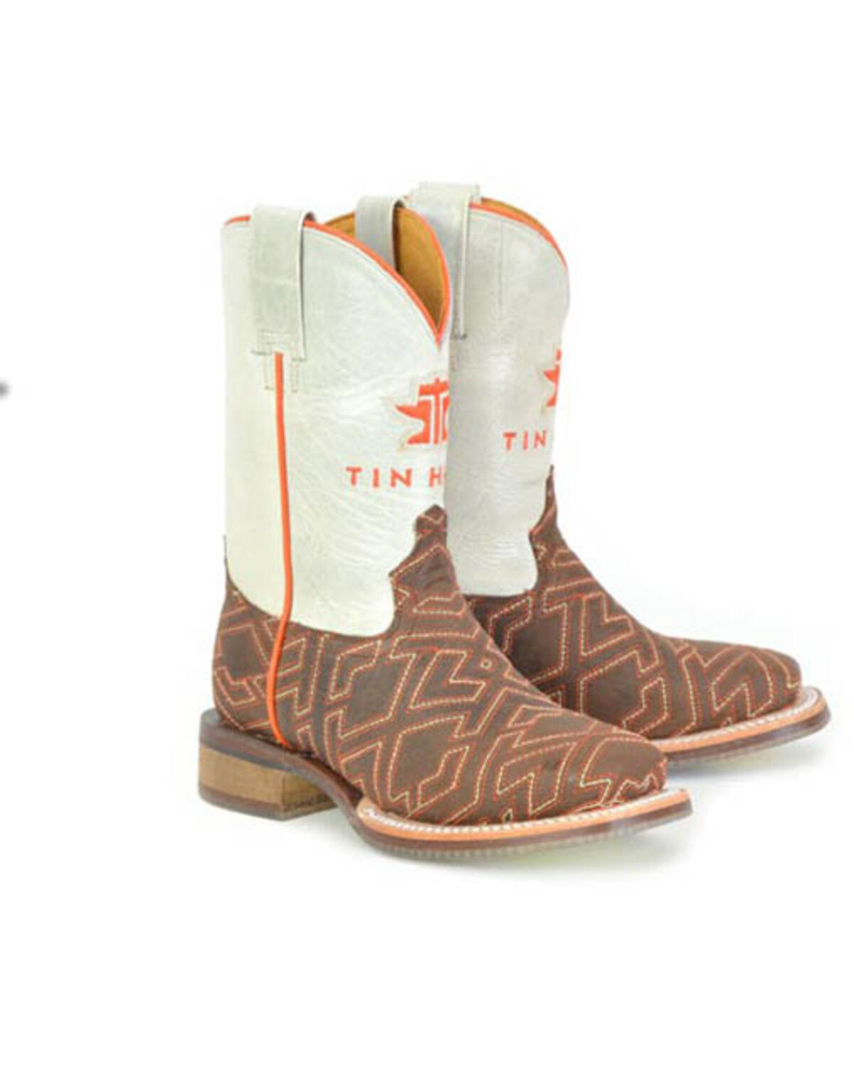 Tin Haul Boys' Lil Puzzler Western Boots - Broad Square Toe