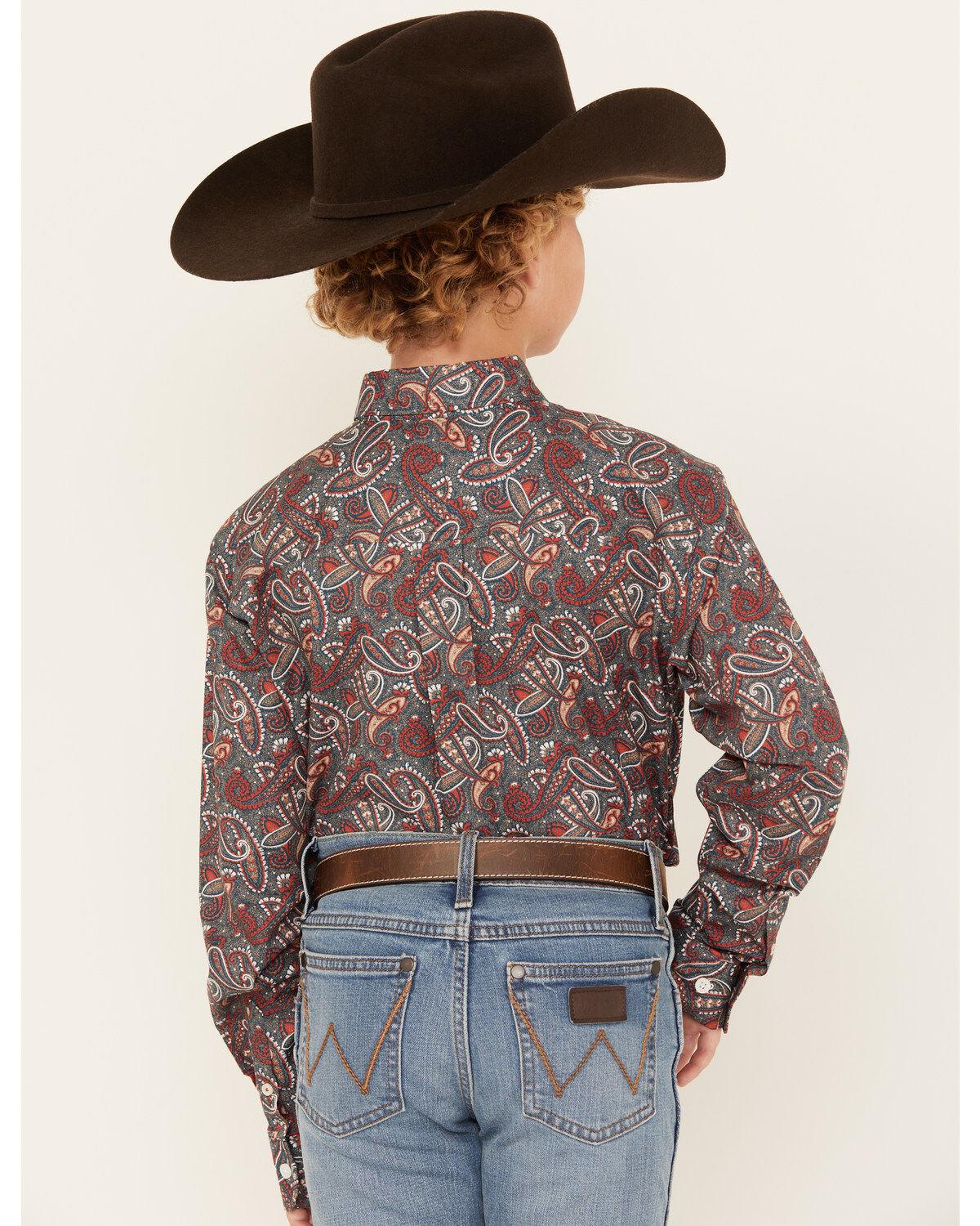 Cinch Boys' Paisley Print Long Sleeve Button Down Western Shirt