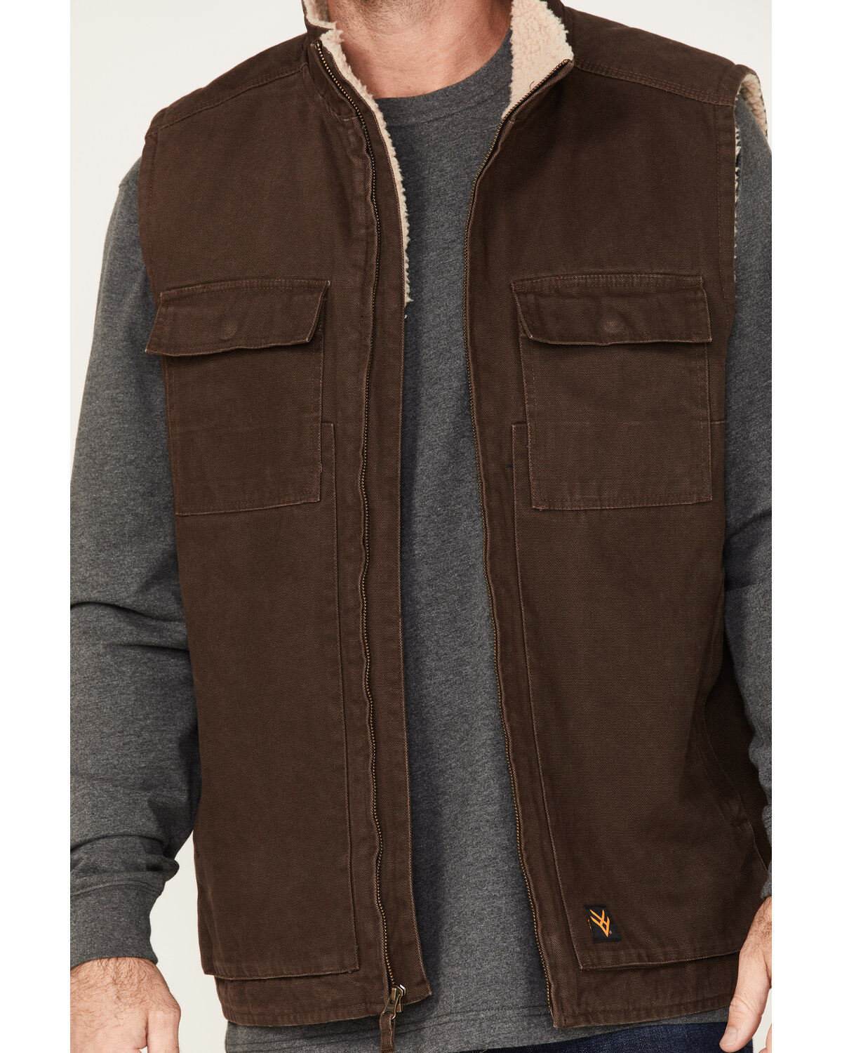 Hawx Men's Weathered Sherpa Lined Work Vest - Big & Tall