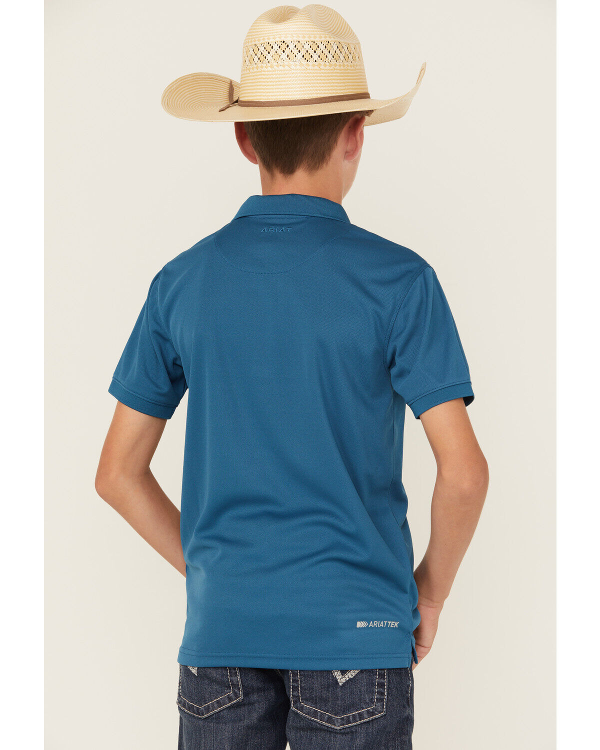 Ariat Boys' Tek Short Sleeve Button-Down Polo Shirt