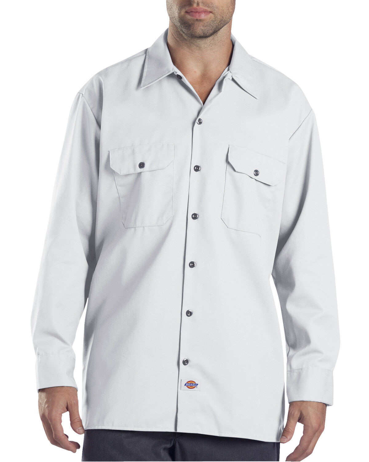 Dickies Men's Solid Twill Button Down Long Sleeve Work Shirt
